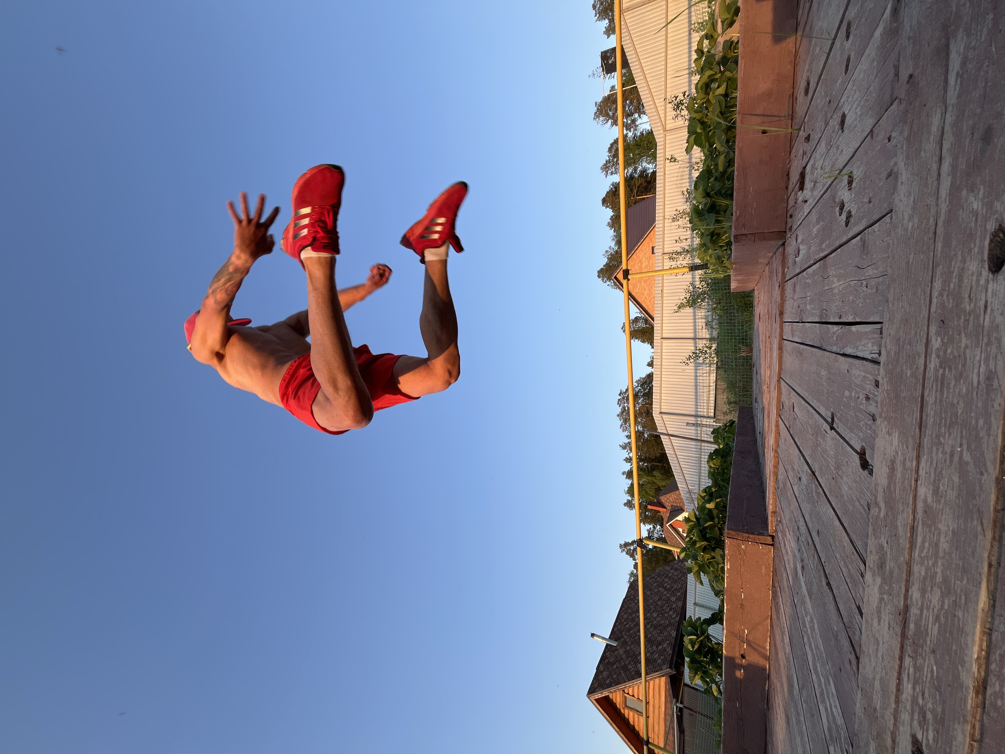 Man performs backflips on trampoline in Chaikovsky, Russia
