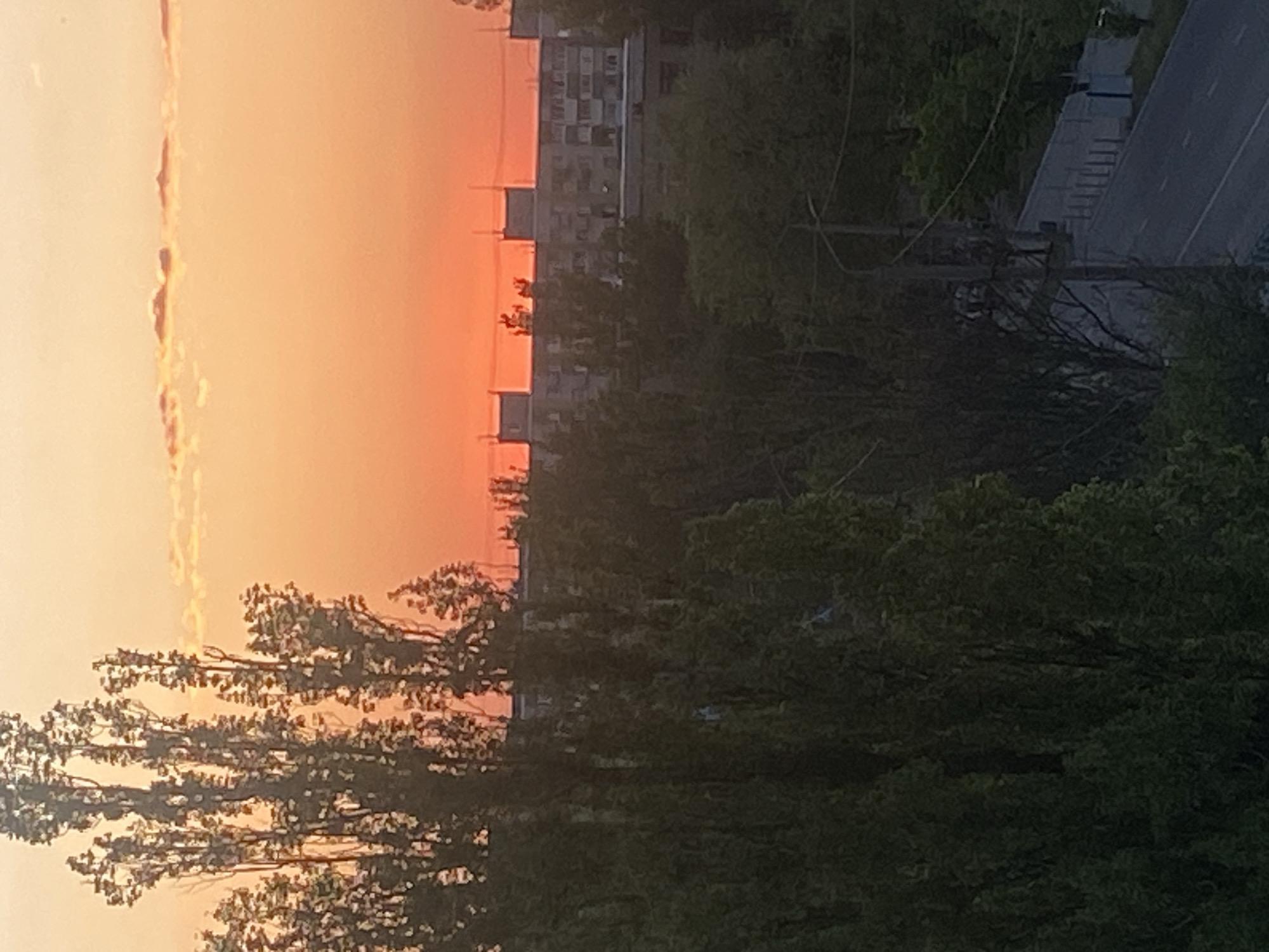 Sunset observed from high vantage point in Dnipro, Ukraine