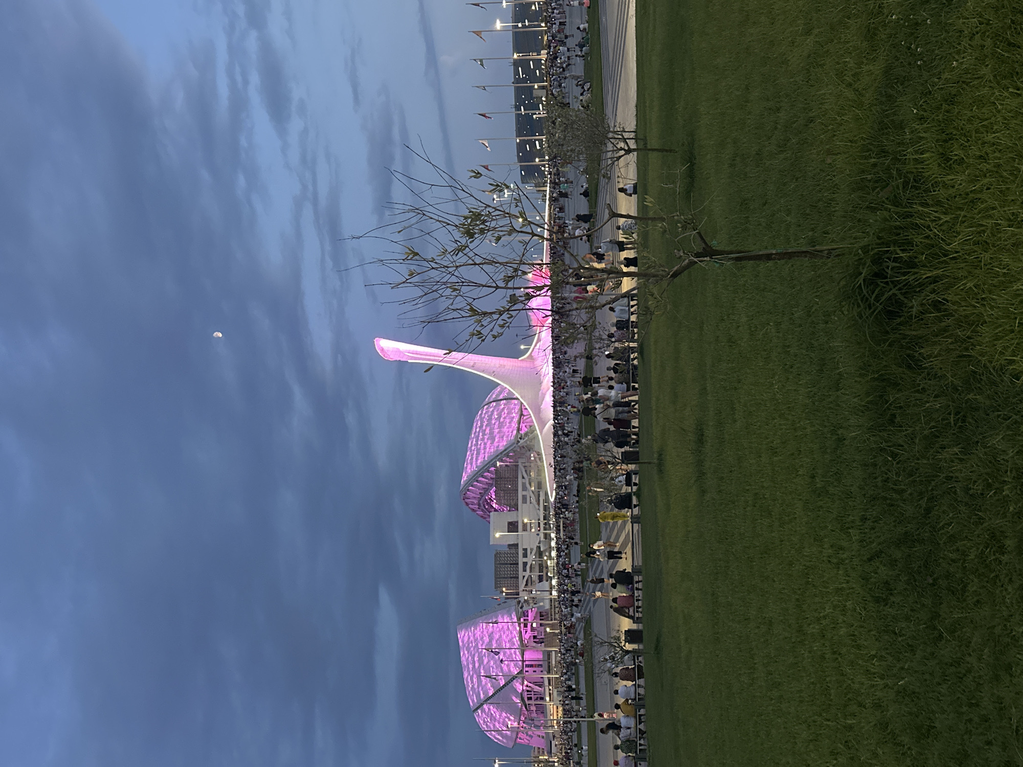 Sochi Olympic Park lights up at dusk, summer 2026