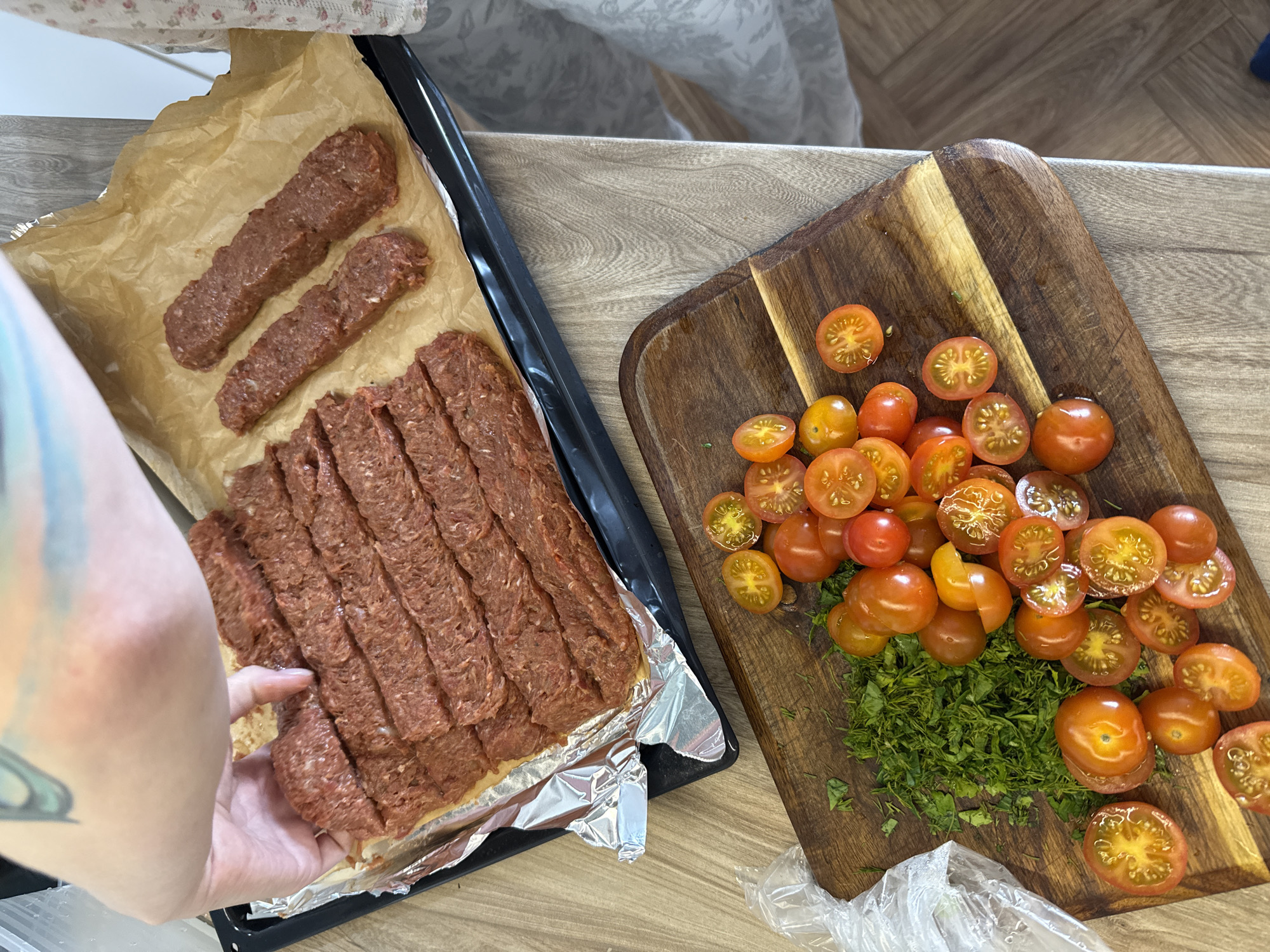 Morning meal preparation captured in Krasnoyarsk kitchen