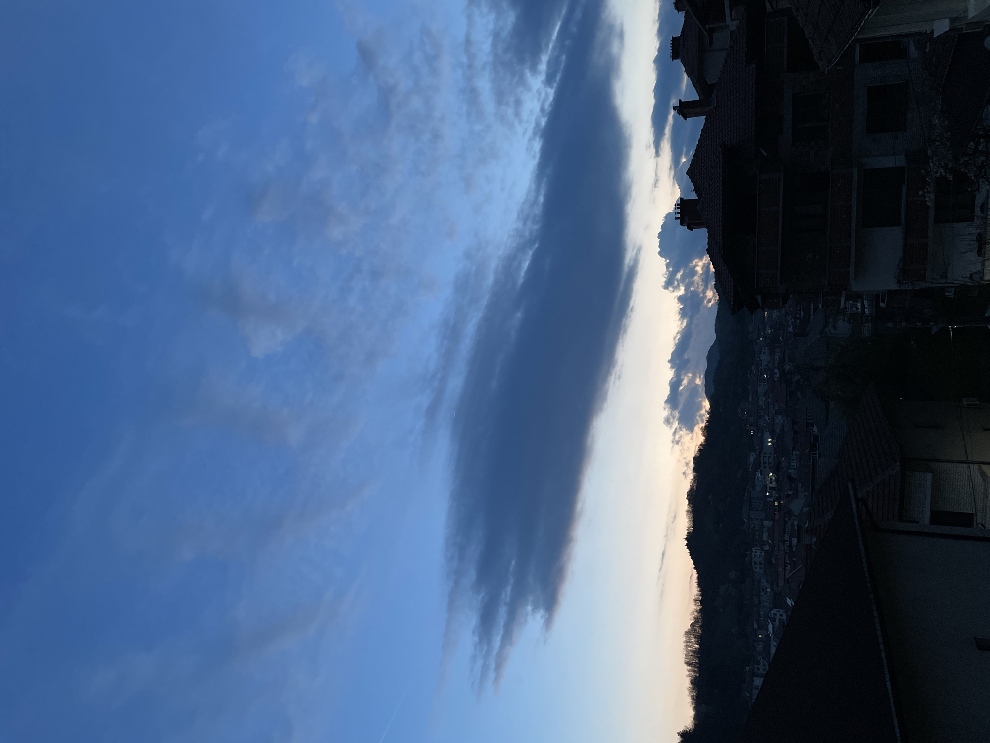 Evening sky transition documented over Zlatograd, Bulgaria