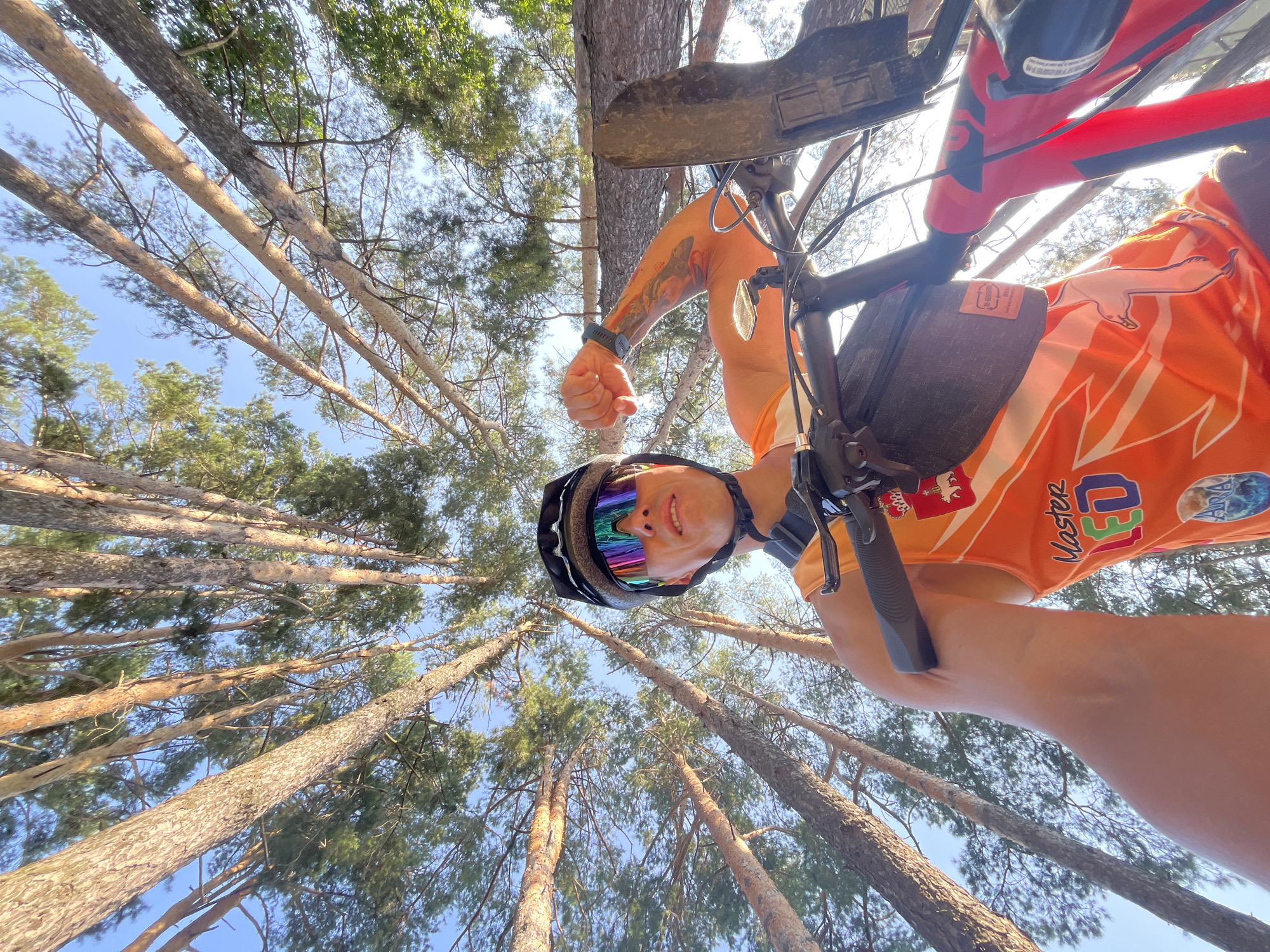 Afternoon bike ride through Chaikovsky forest with a kid in tow