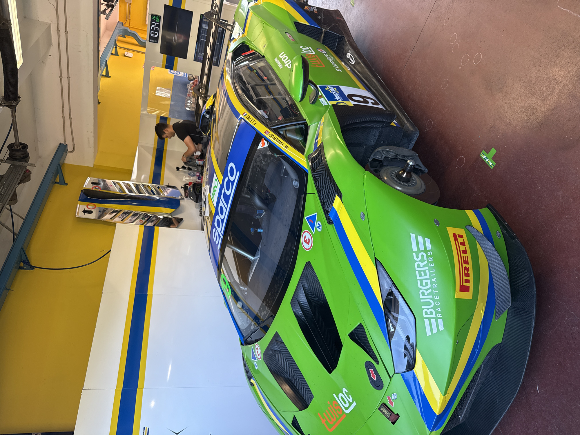 Racing car maintenance captured in Campagnano di Roma garage