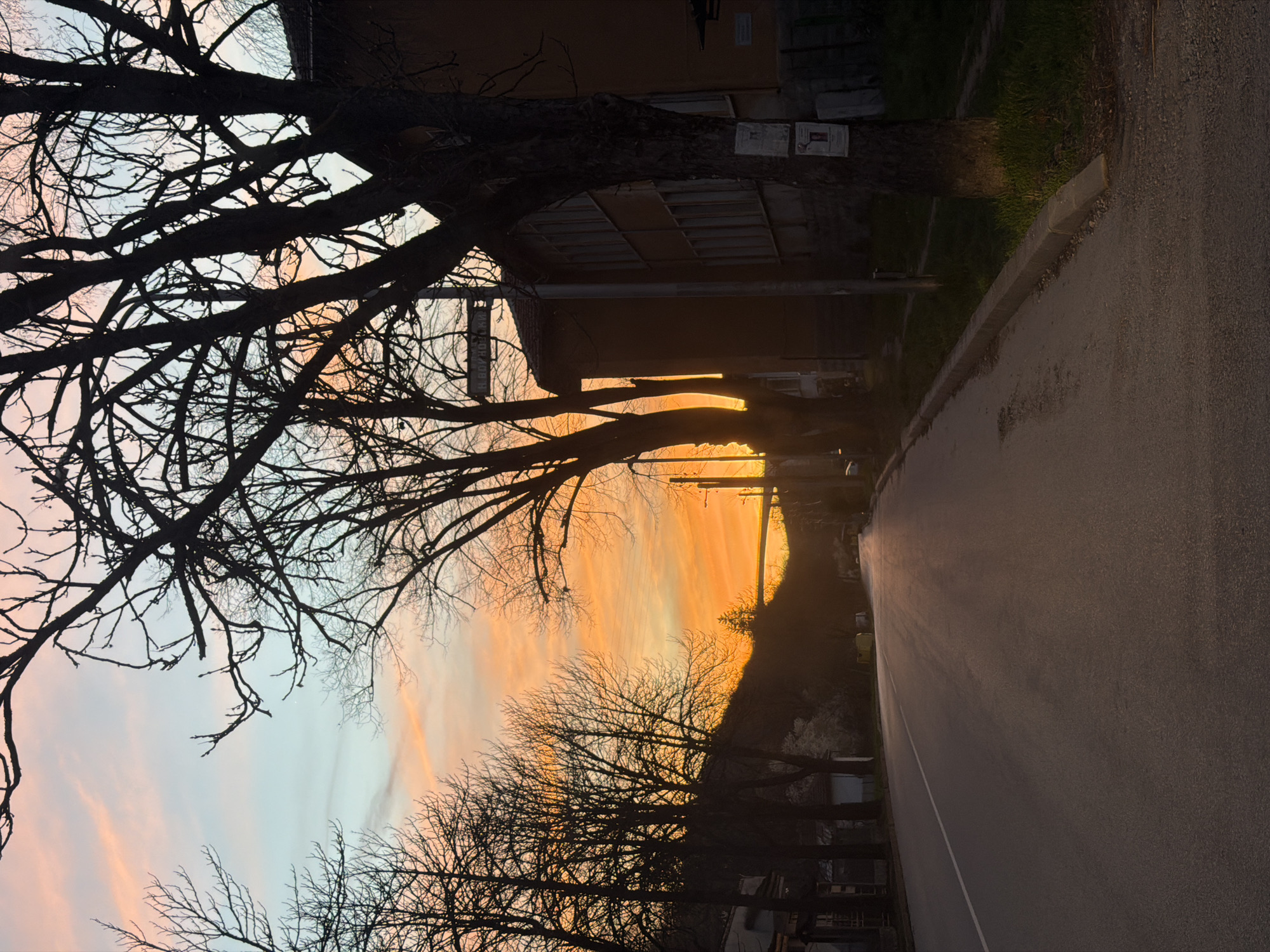 Sunset road scene documented in Gabrovo, Bulgaria