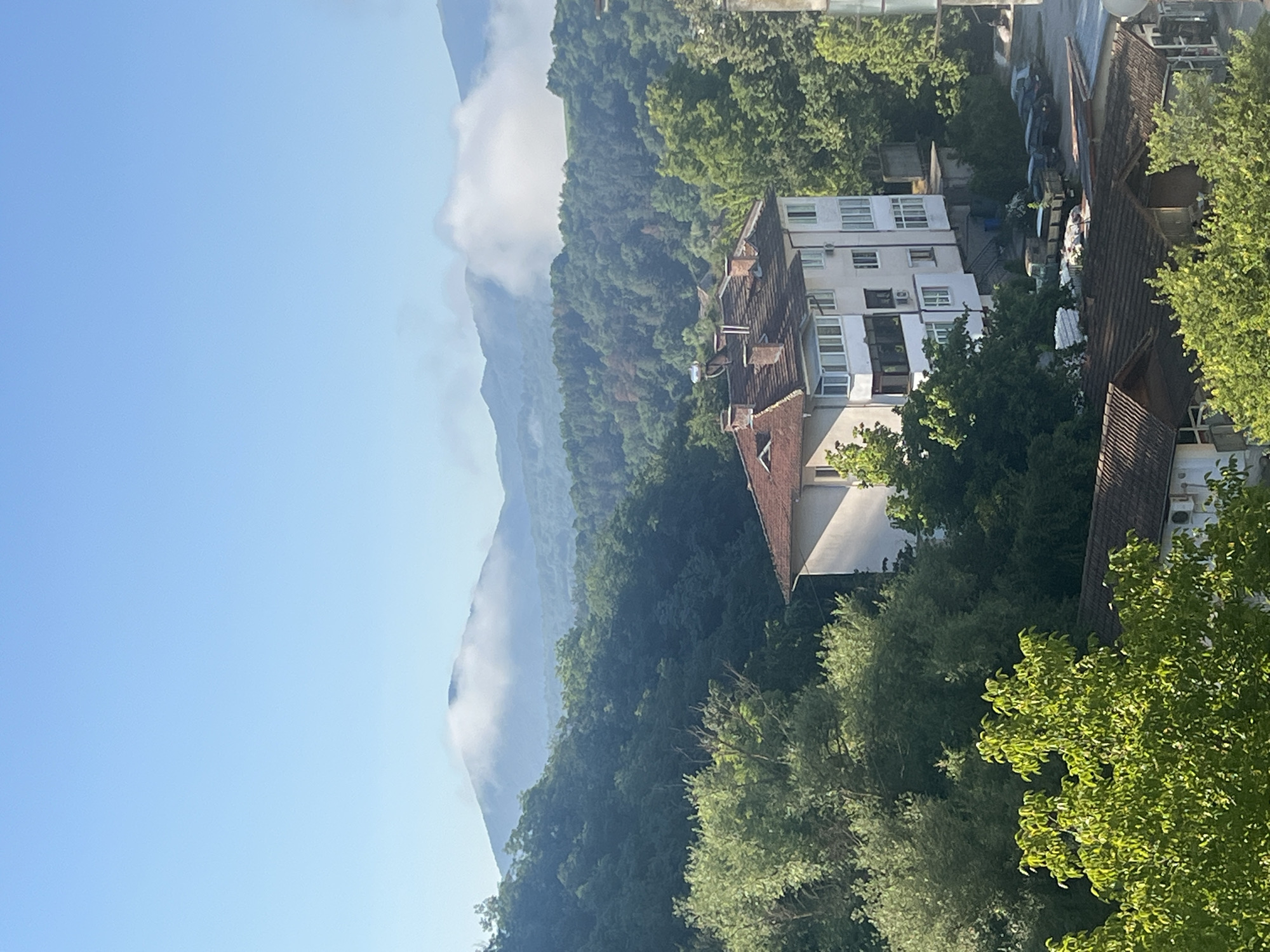 Elena, Bulgaria: apartment blocks and mountain views on a clear morning