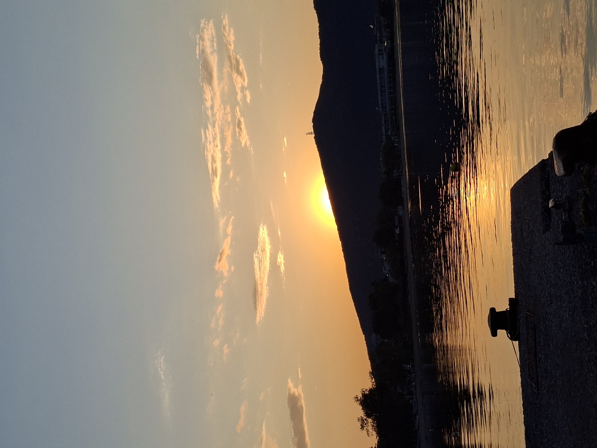 Sunset fishing session captured at mountain lake