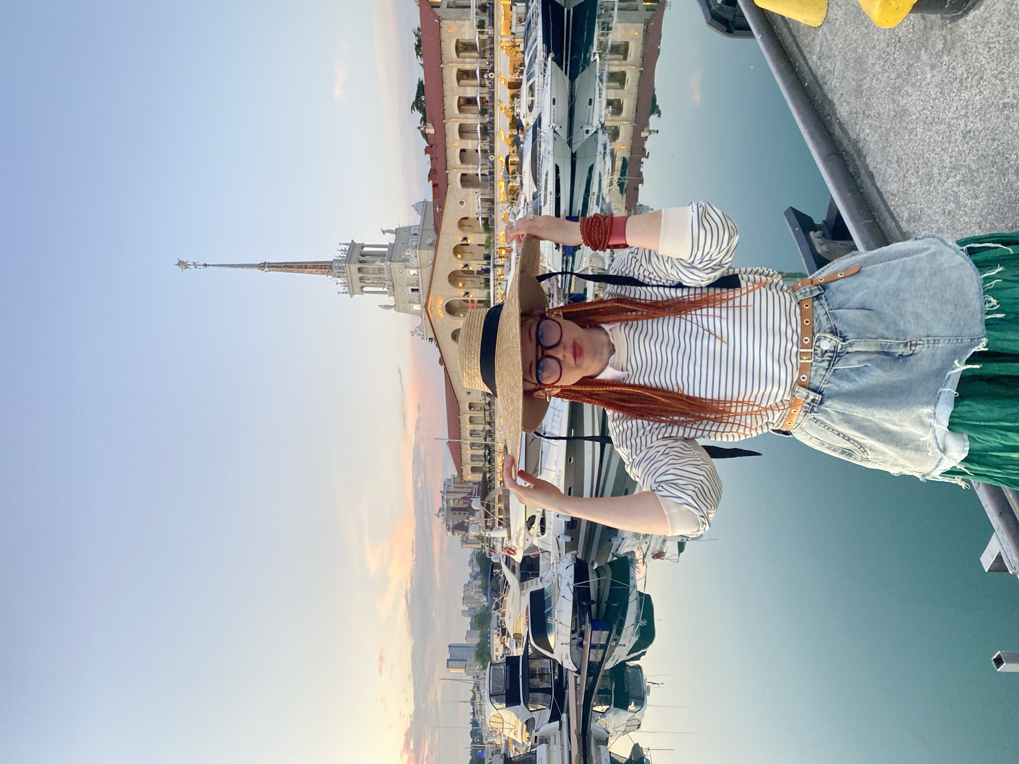 Evening tourist activities captured at Sochi Sea Port waterfront