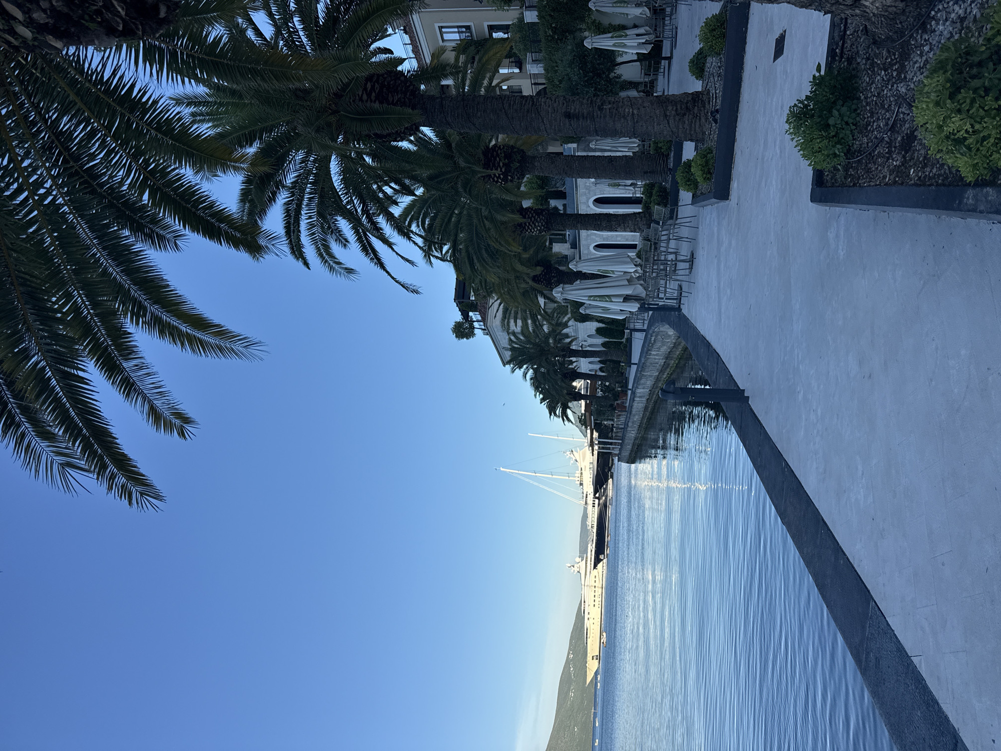 Early morning scenes captured in Tivat Montenegro waterfront district