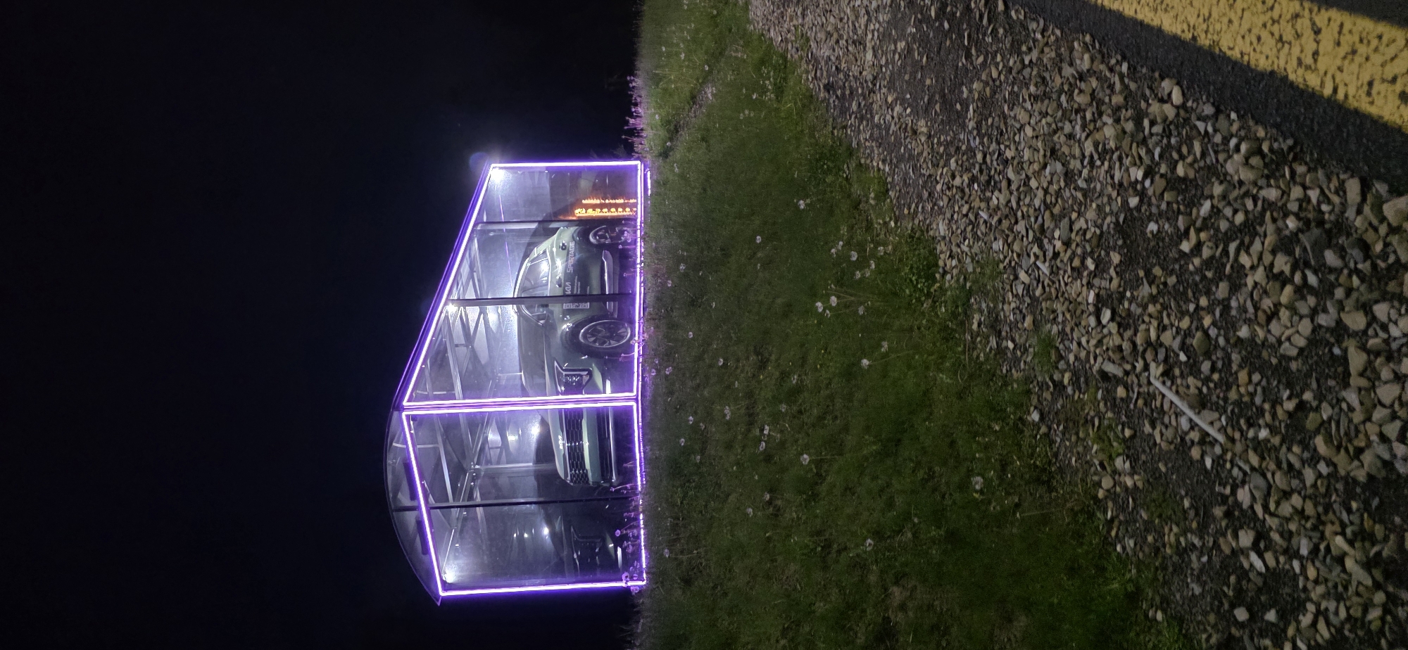 Illuminated SUV Display Structure Observed in Polianytsia, Ukraine