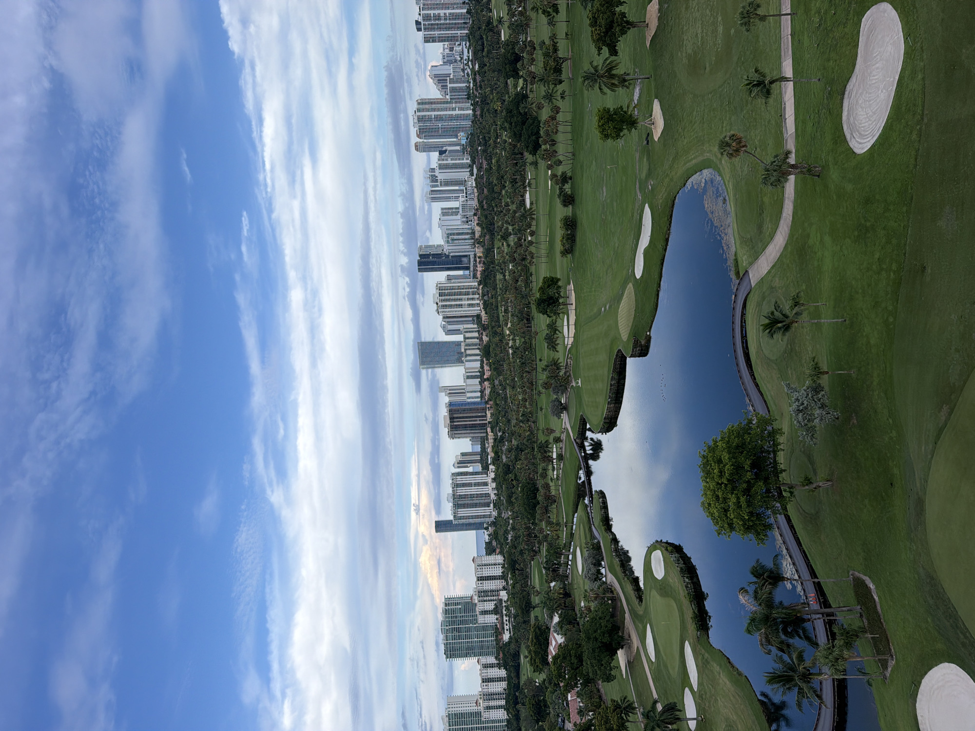 Golf course meets city skyline in Aventura, Florida