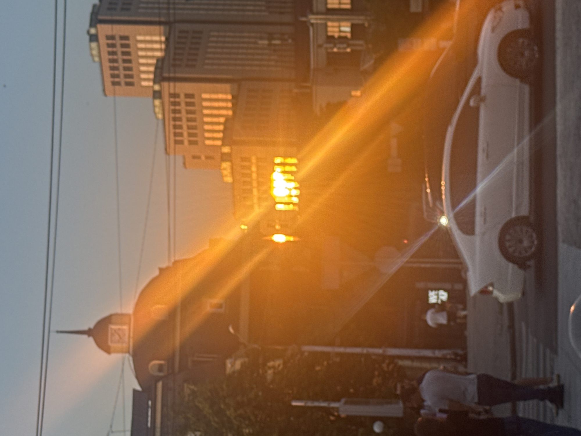 Evening settling over Dnipro's streets, cafes, and corners