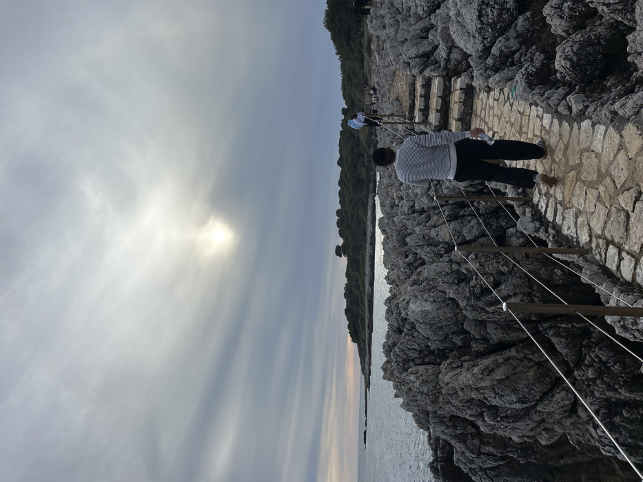 Overcast afternoon captured along rocky Antibes coastline