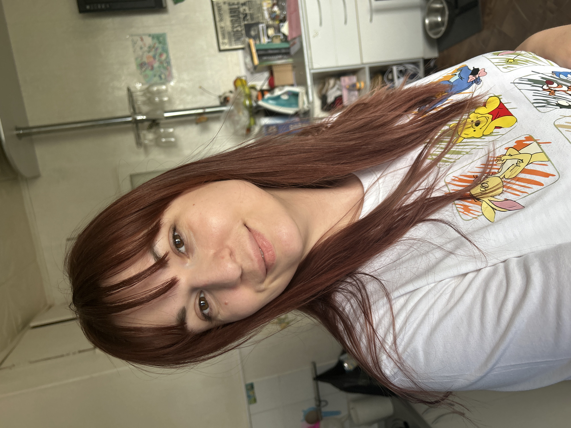 Woman in Winnie Pooh shirt documented across locations in Russia