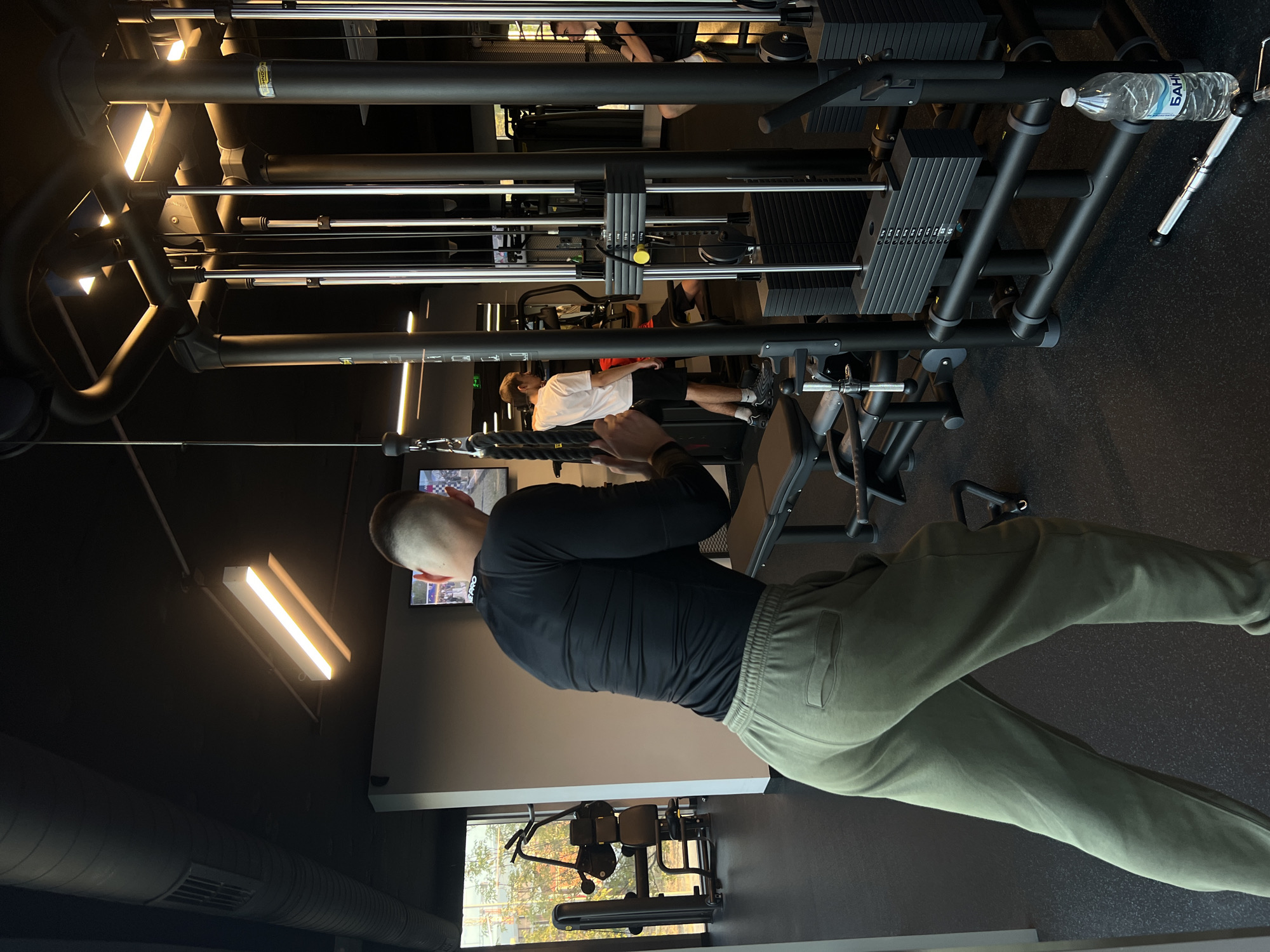Fitness enthusiast works out at Plovdiv gym Friday afternoon