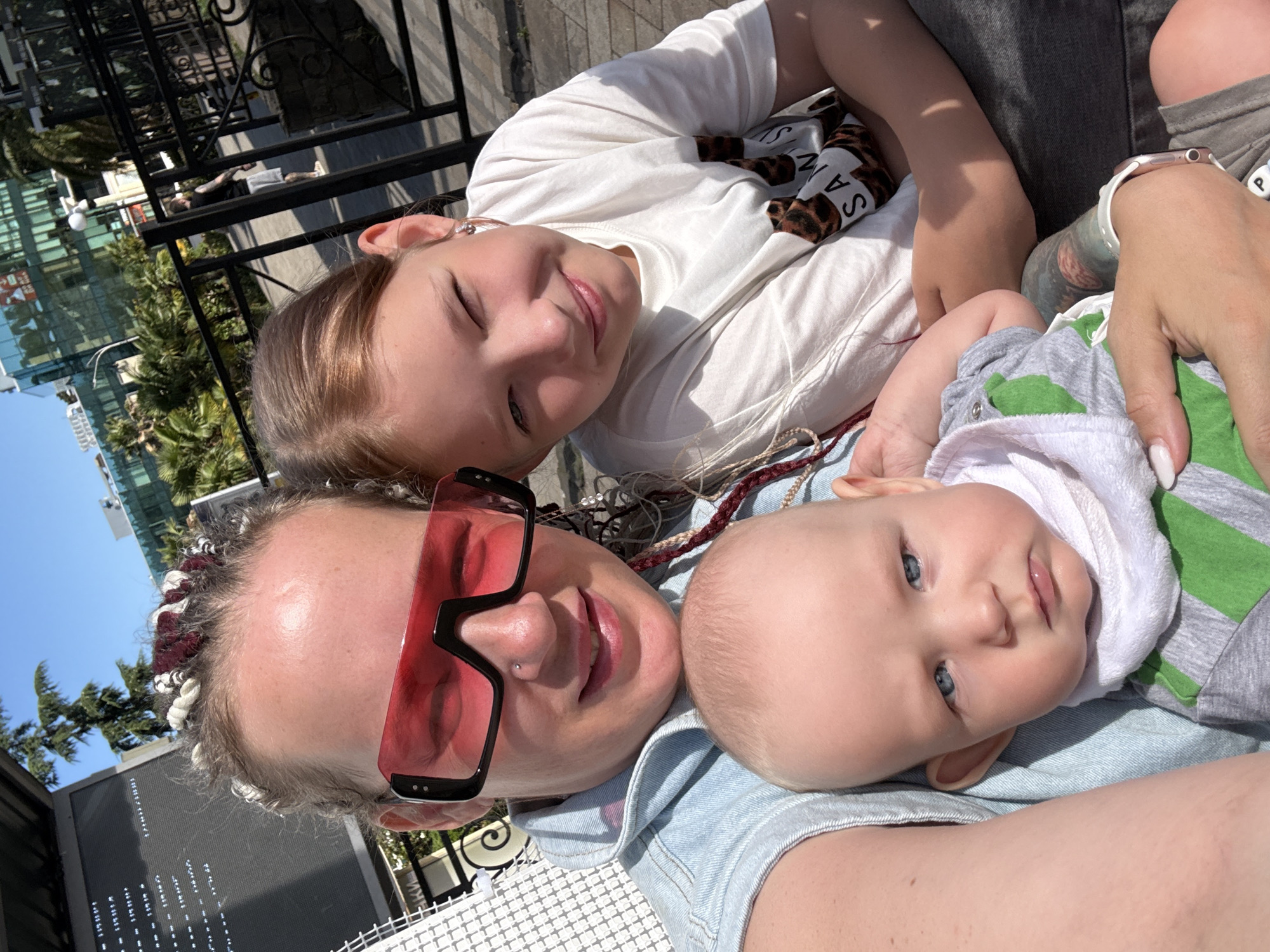 Family outing near Sochi's landmark railway station