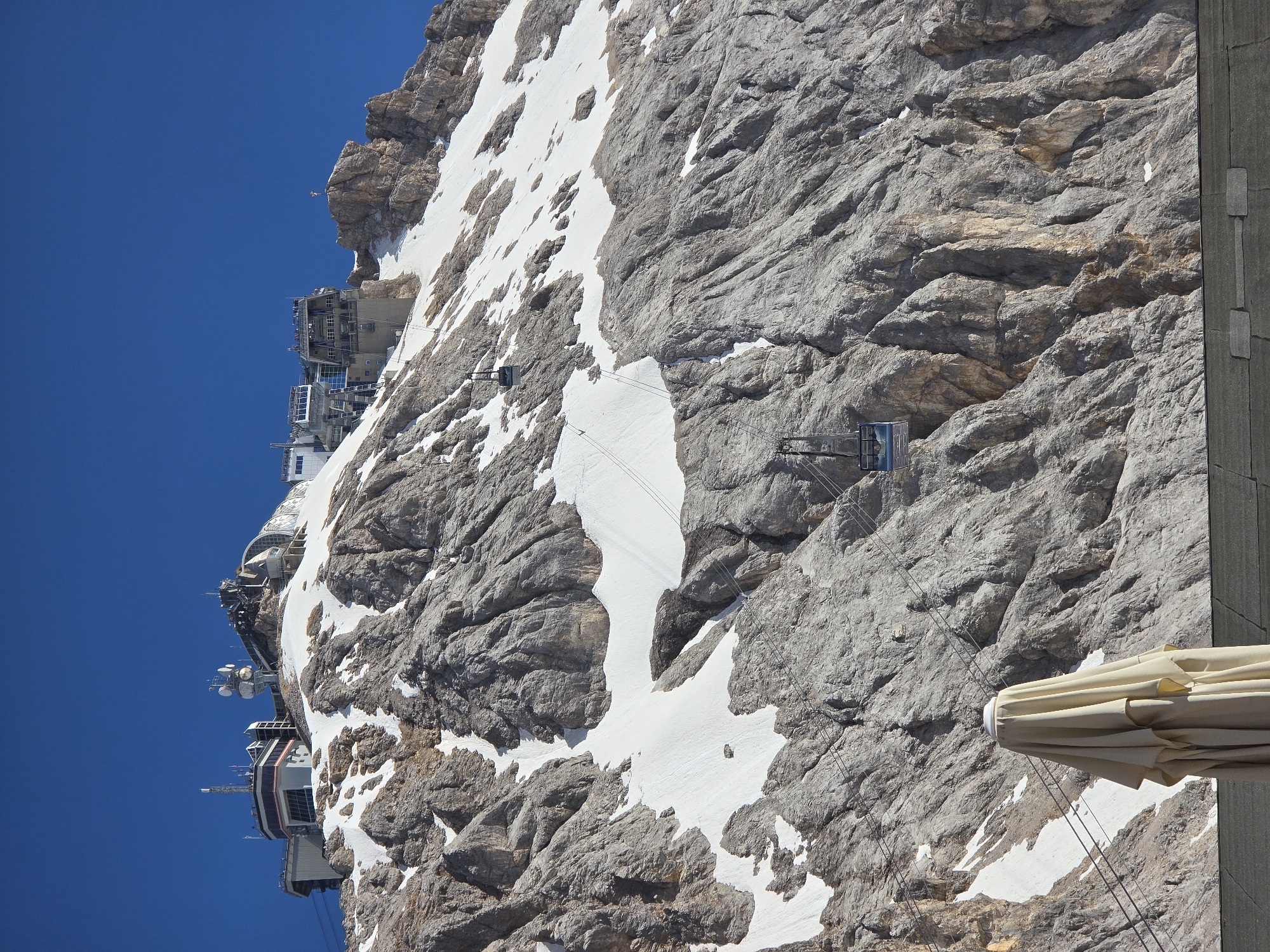 Morning scenes captured at Zugspitze mountain restaurant terraces