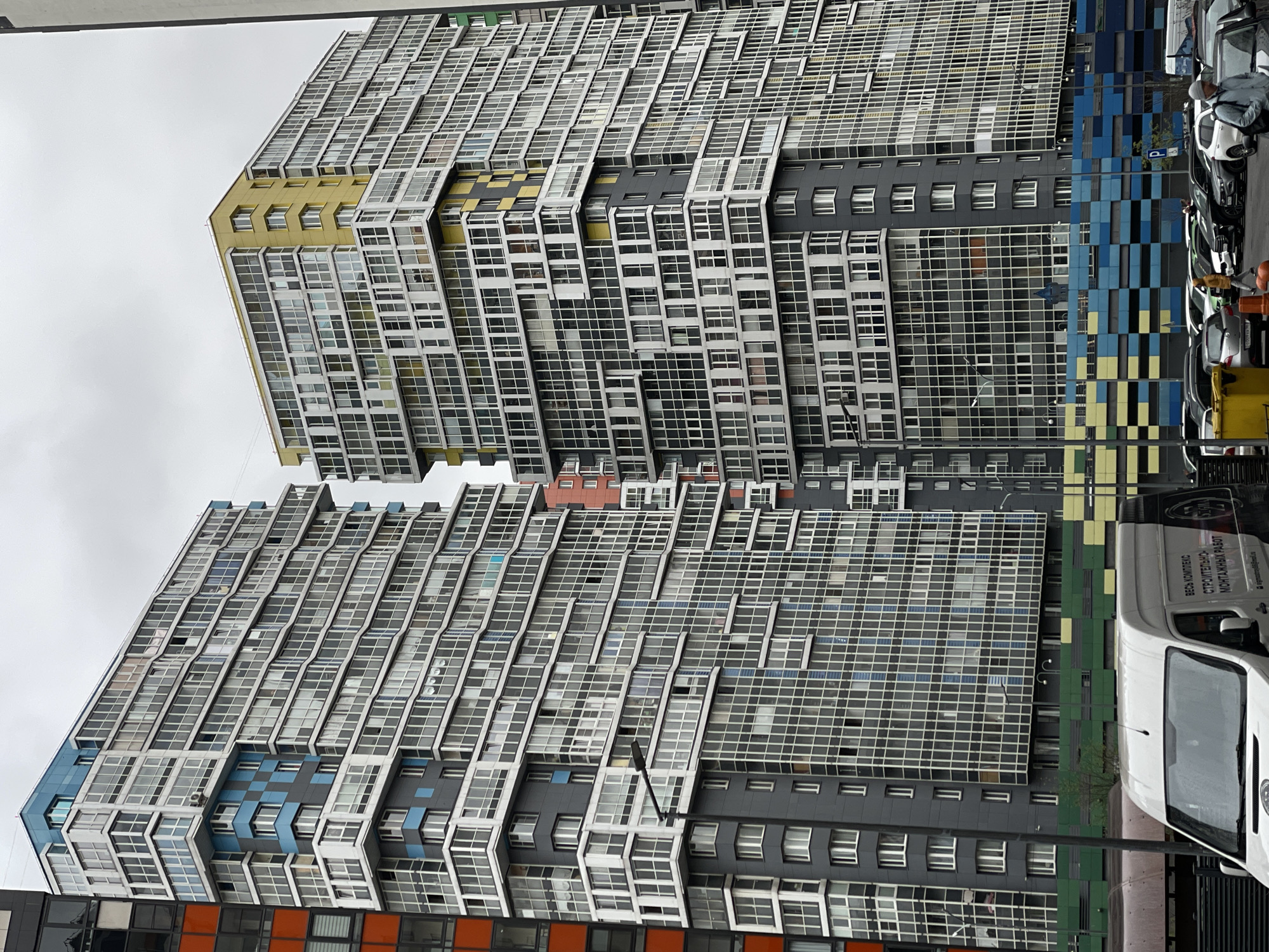 Modern residential towers documented in Kudrovo, Russia