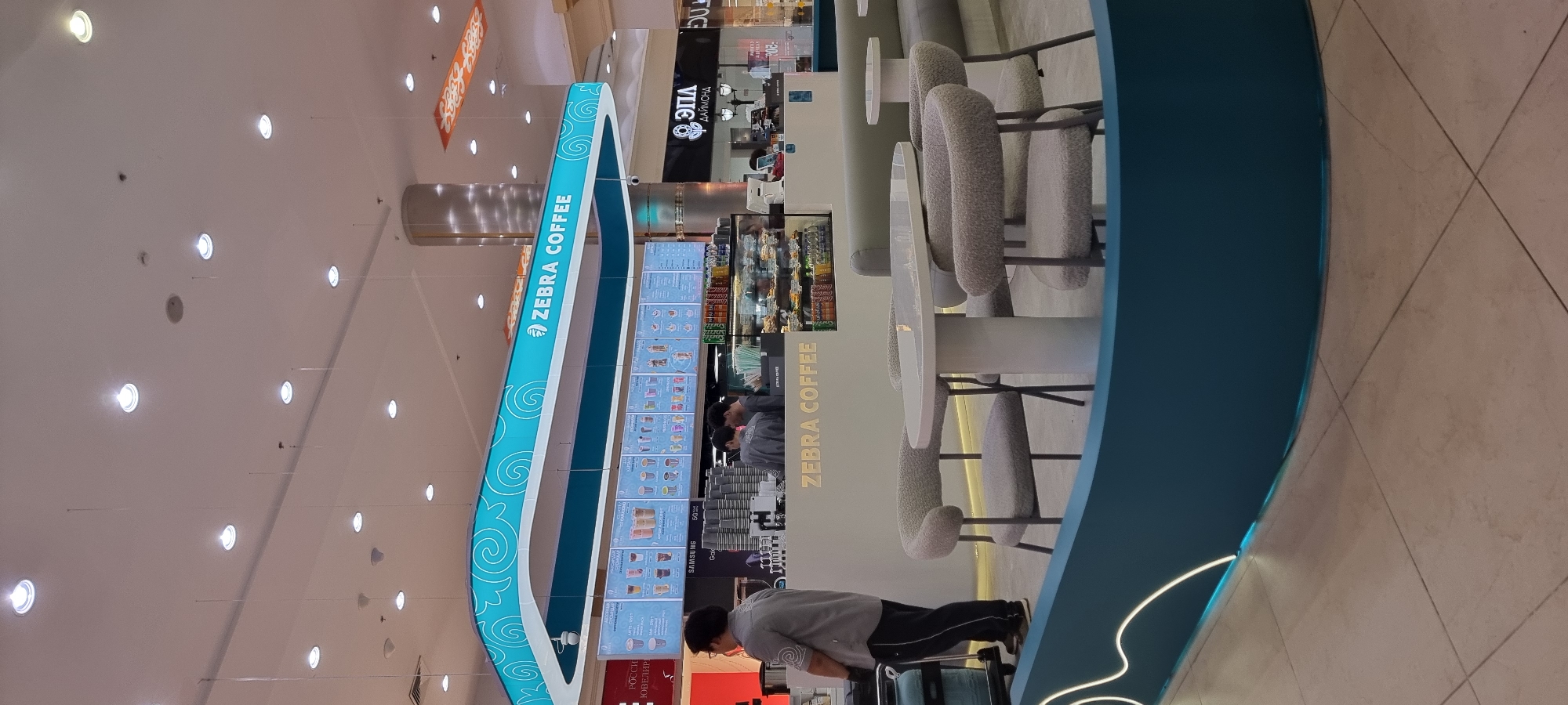 Mall afternoon to dusk promenade in Aktobe, Kazakhstan