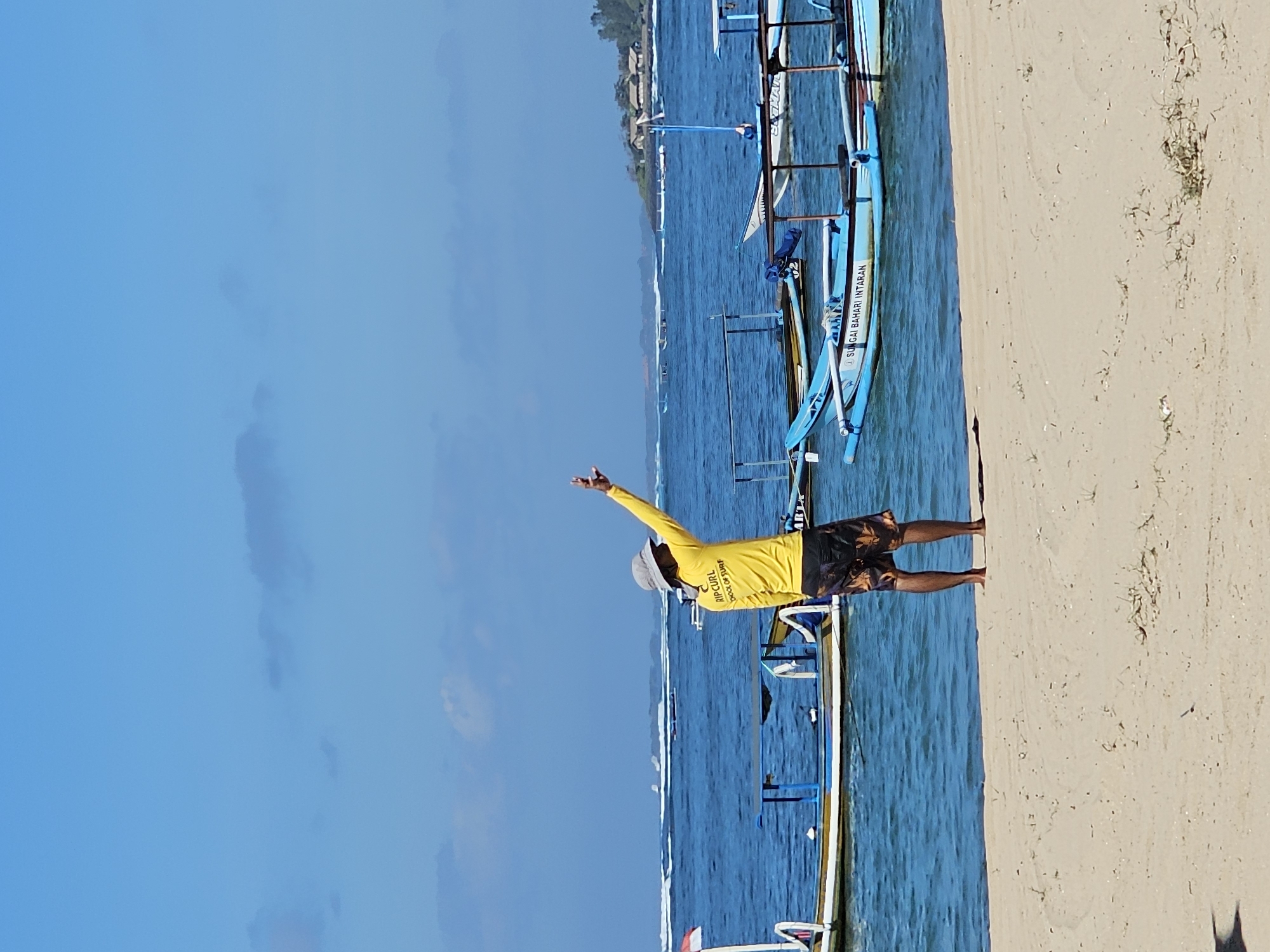 Surf activity and beach life at Kuta, Denpasar