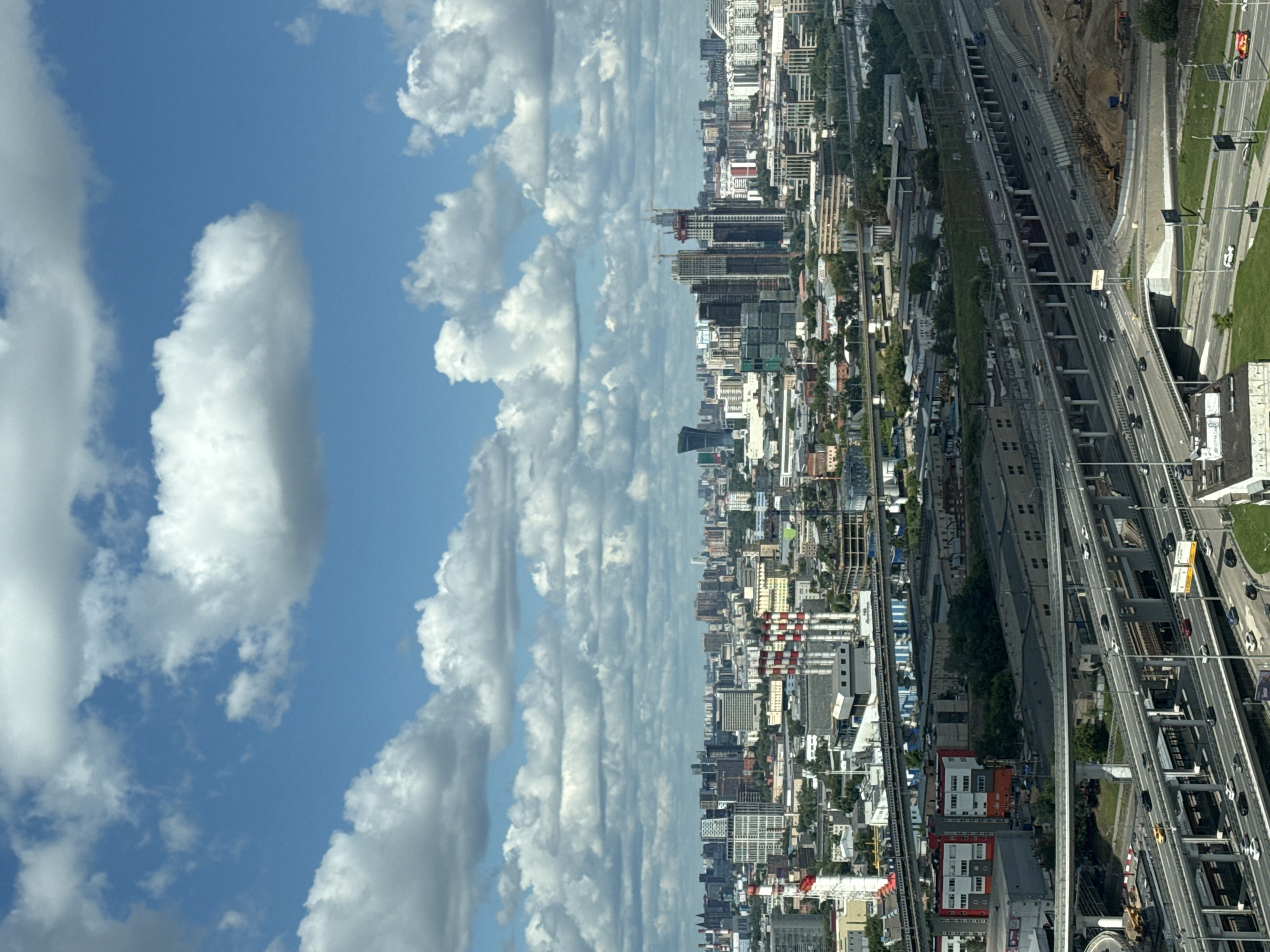 Summer morning across Khimki's highways, parks, and skyline