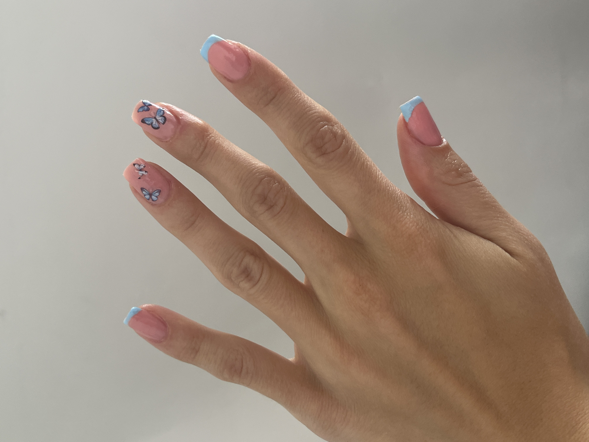 Butterfly nail art session documented in Saarbrücken salon