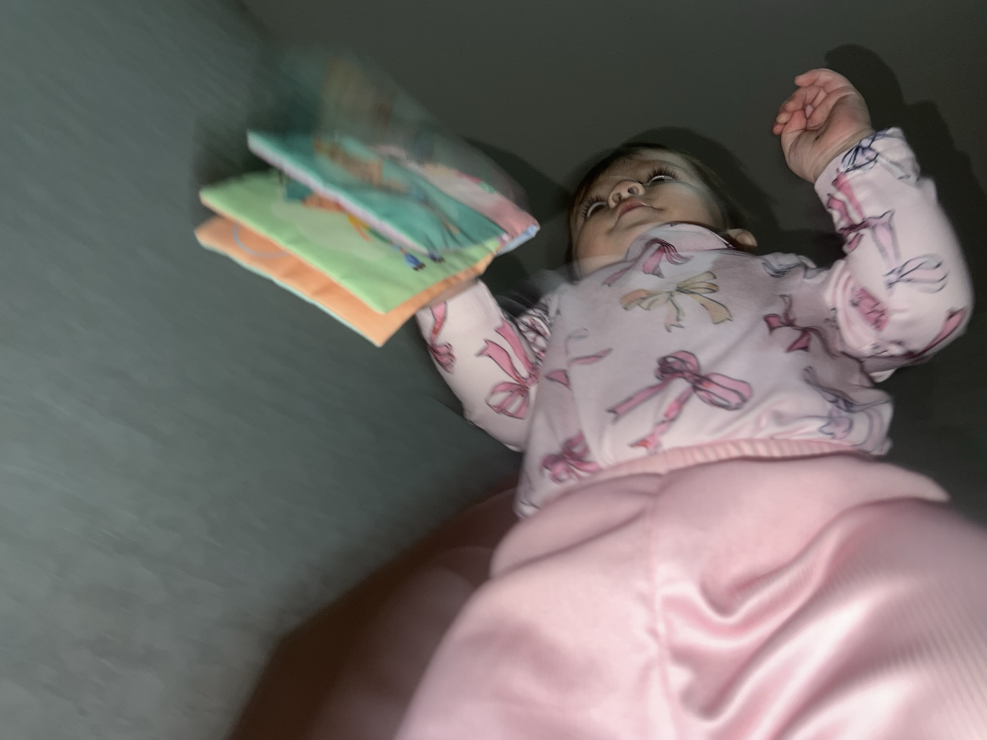 Baby girl playtime documented in Bulgarian home
