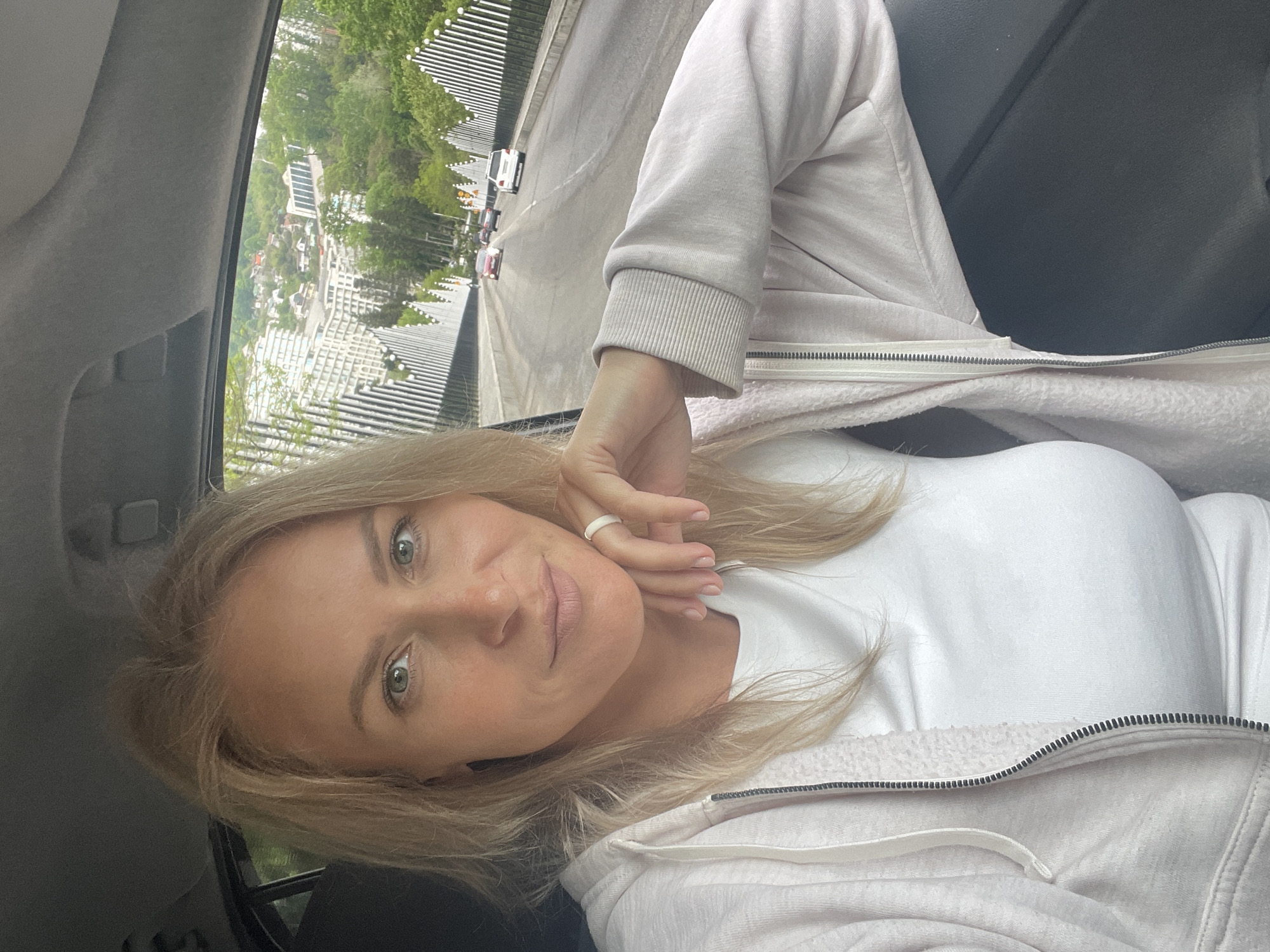 Morning selfie captured during rainy drive through Sochi