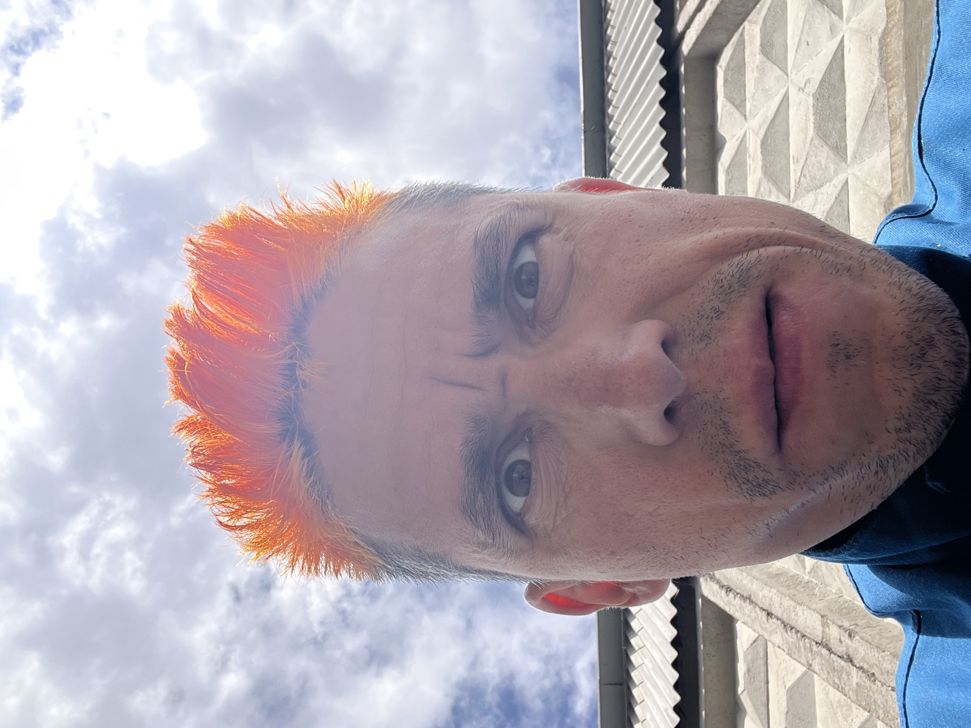 Orange-haired person photographed in Chaikovsky, Russia