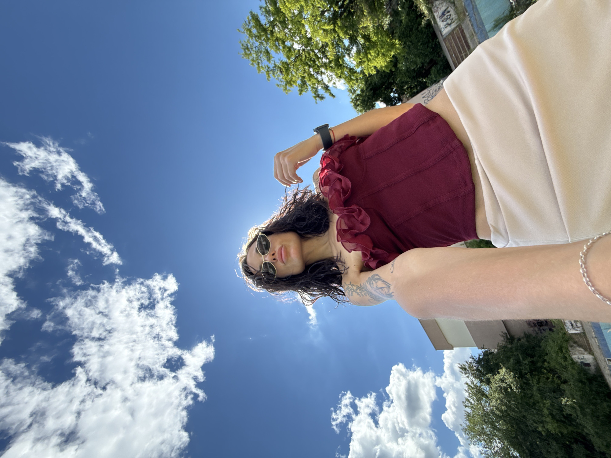 Woman takes selfies at abandoned pool, urban sites in Pleven