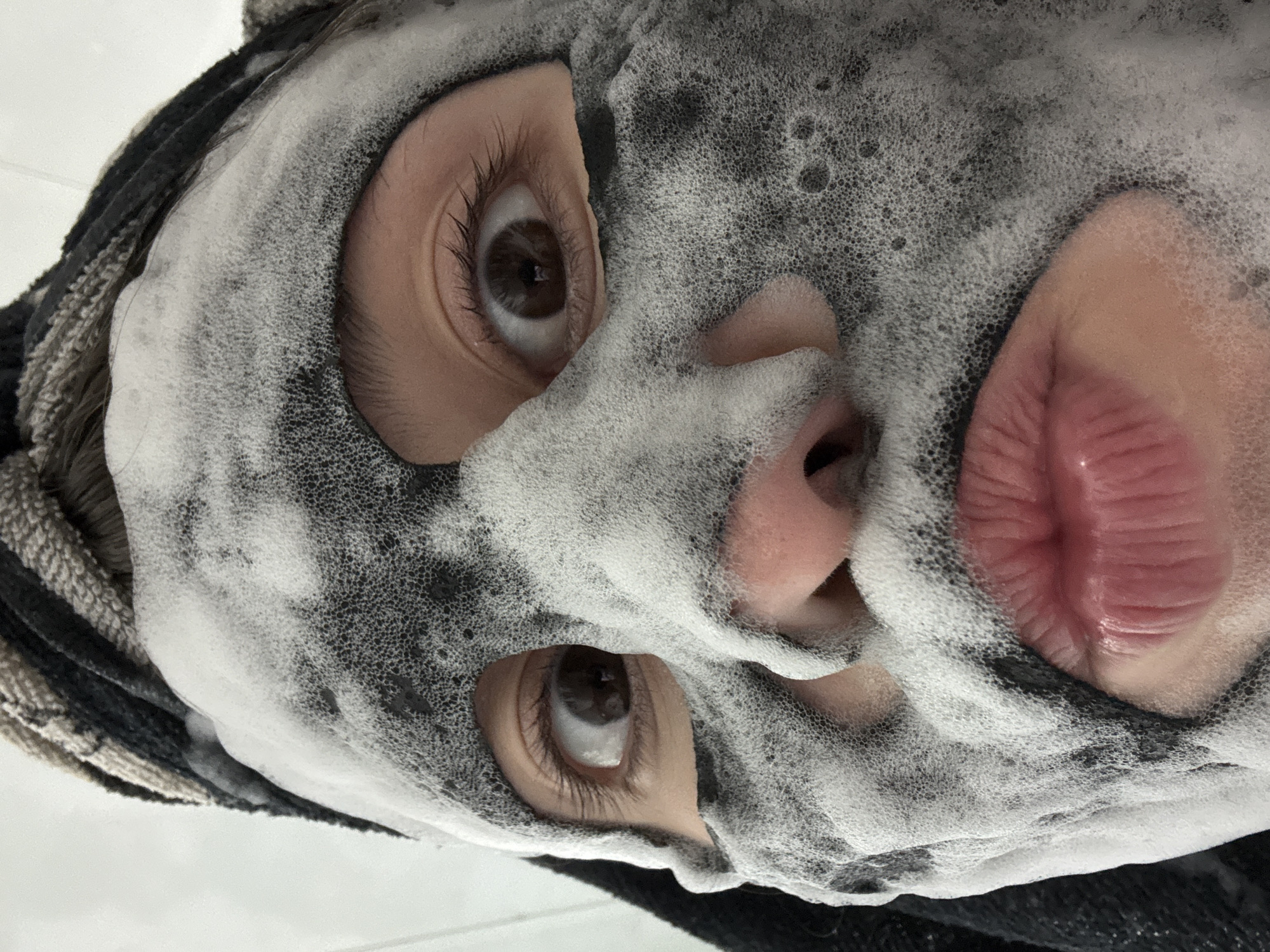 Person documents skincare routine with selfies in Фоки, Russia