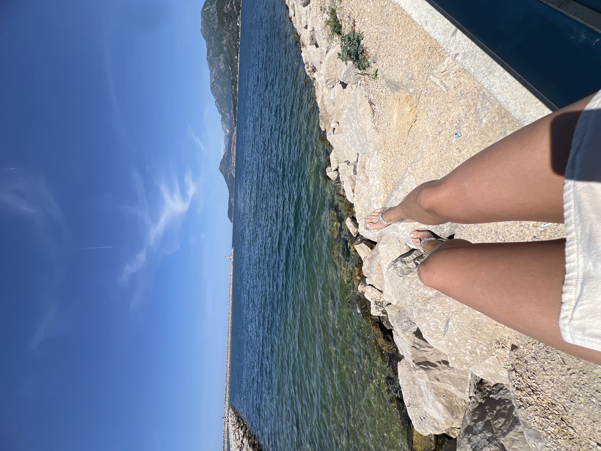 Person spotted on rocky shore in Šušanj Montenegro