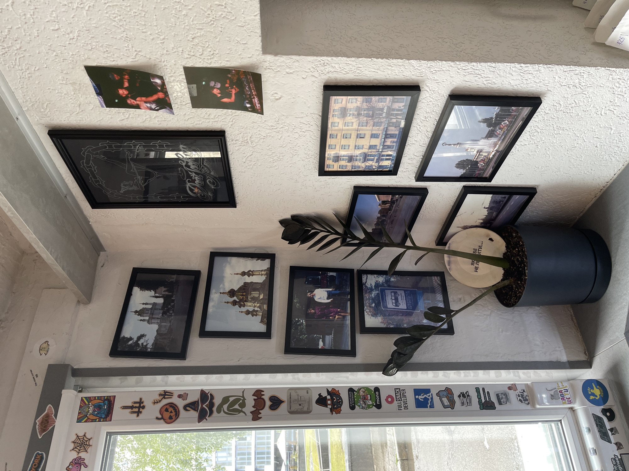 Morning documentation captures meals, artwork, stickers in personal spaces