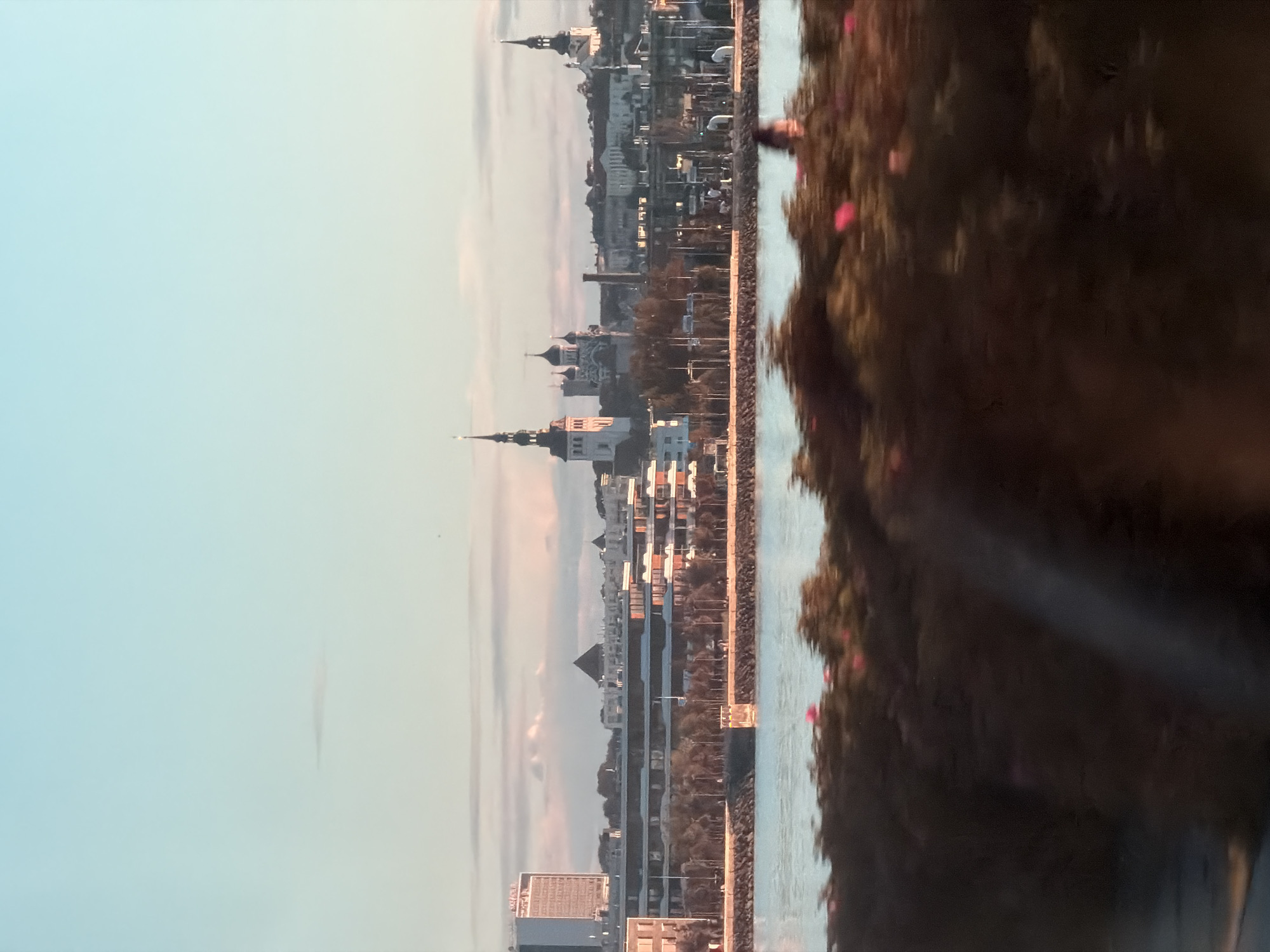 Tallinn waterfront and skyline views during golden hour