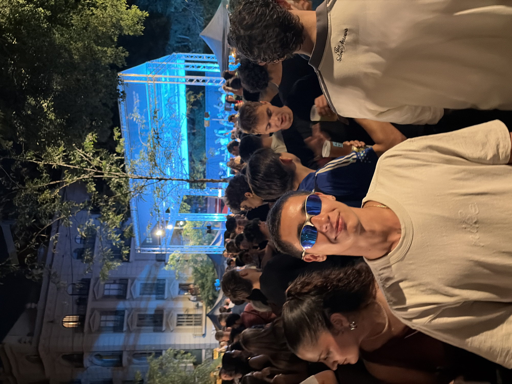 Nighttime outdoor event draws large crowd in Barcelona
