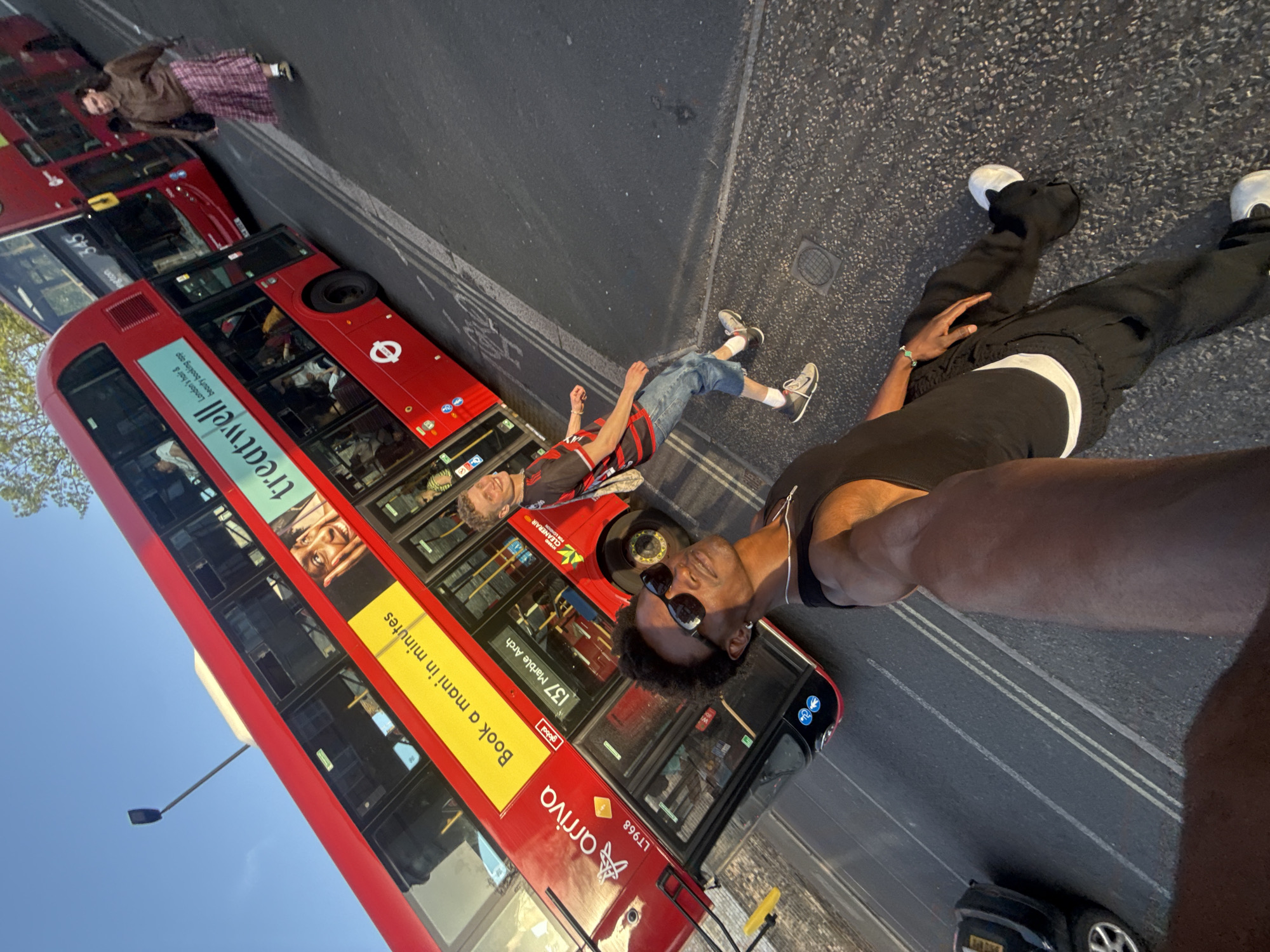 Selfie captured on London street shows two individuals