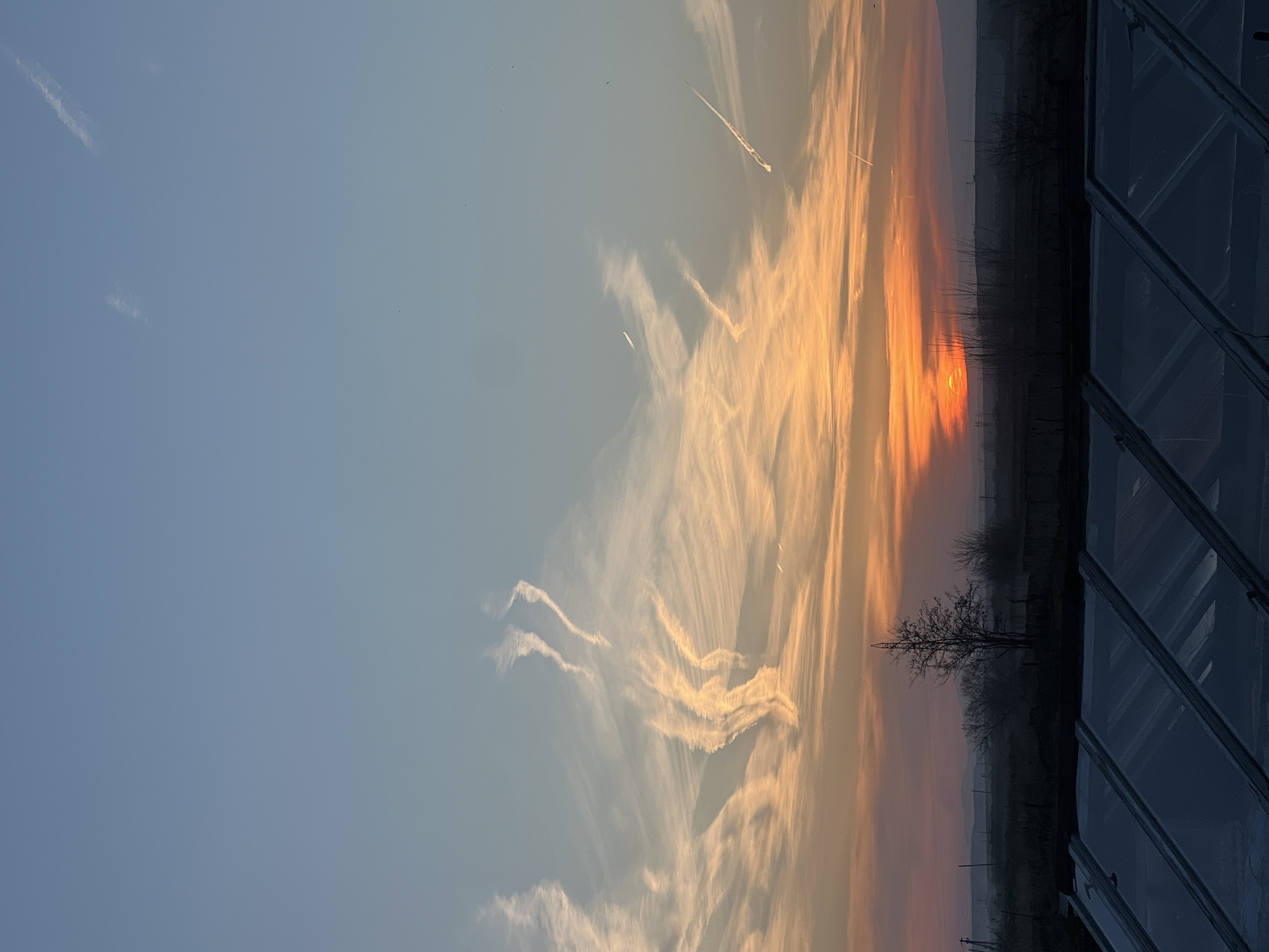 Sunset observed in Azatan, Armenia with colorful sky gradient