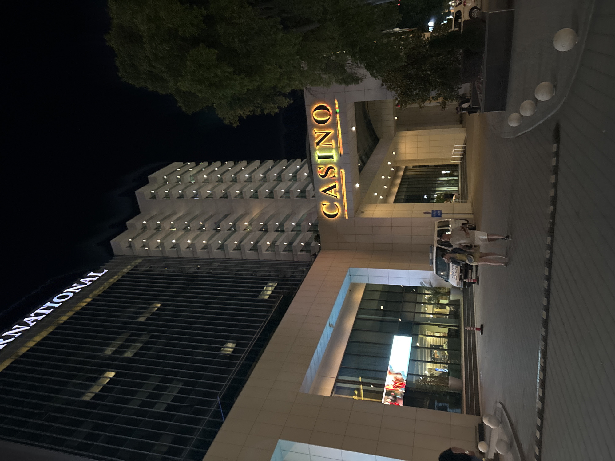 International Hotel Casino illuminated at night in Varna Bulgaria