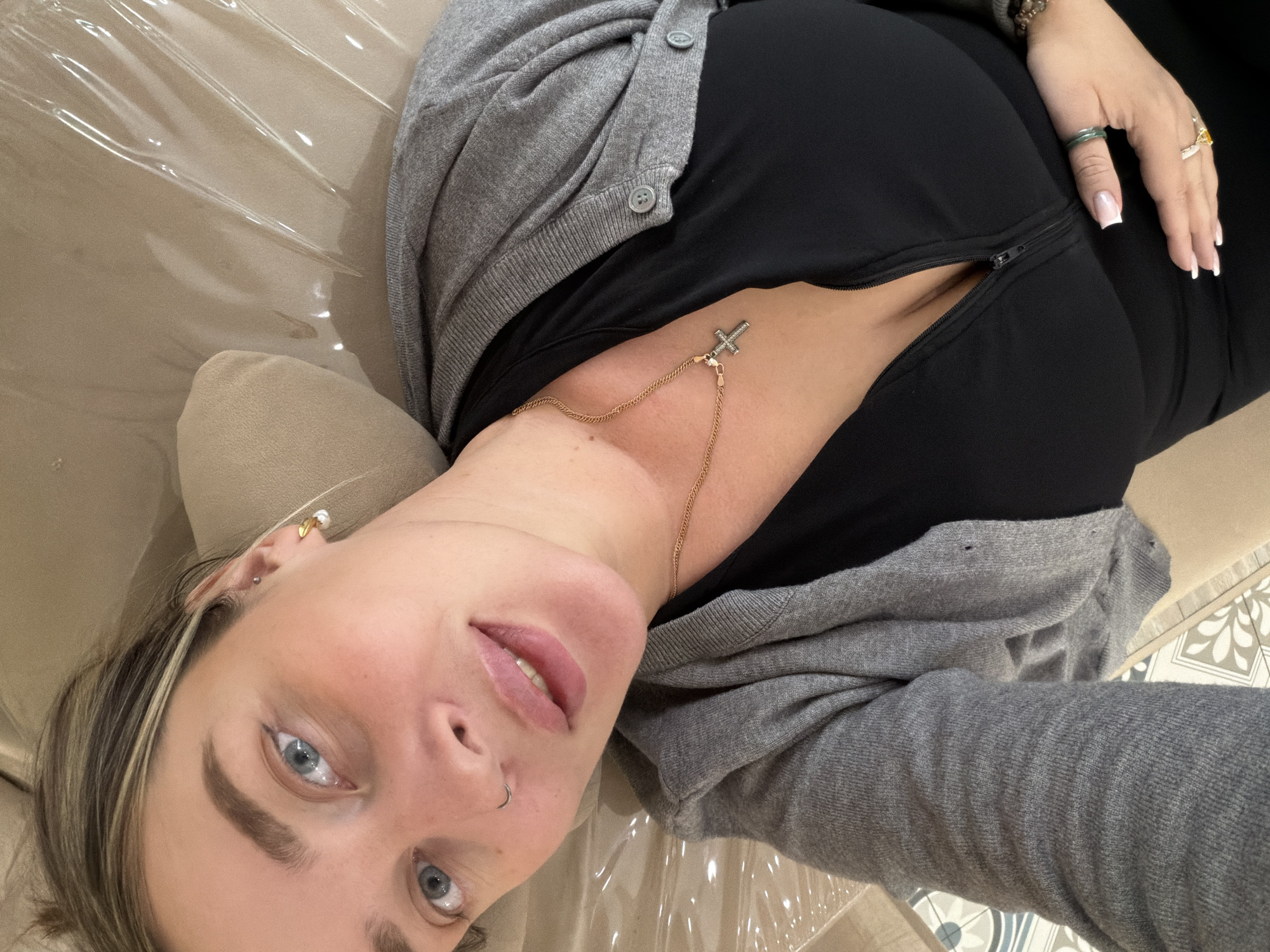 Woman photographed in casual indoor setting in Khimki