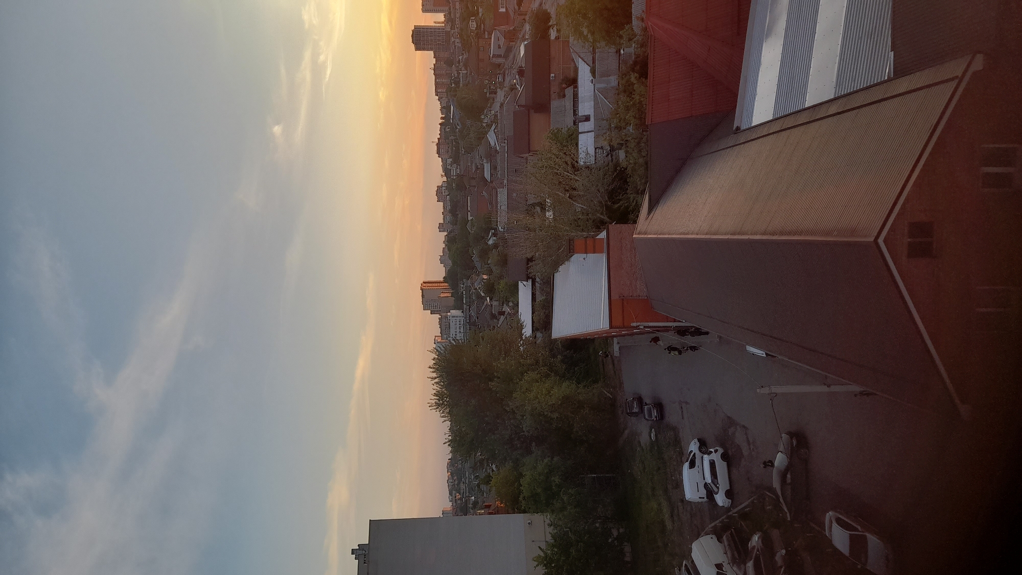 Golden hour sunset documented across Bataysk, Russia cityscape
