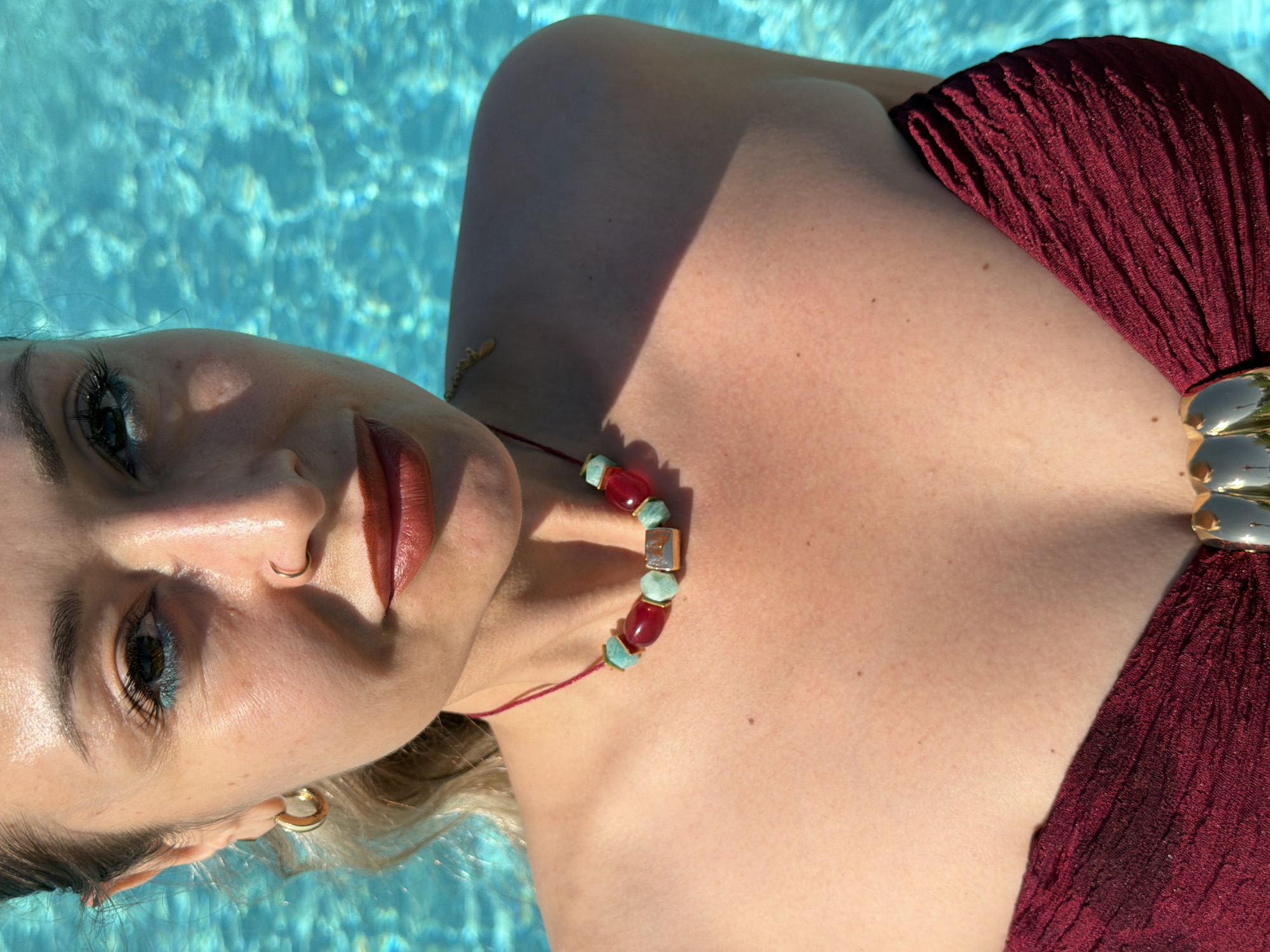 Woman enjoys morning swim session in Krasnoyarsk pool