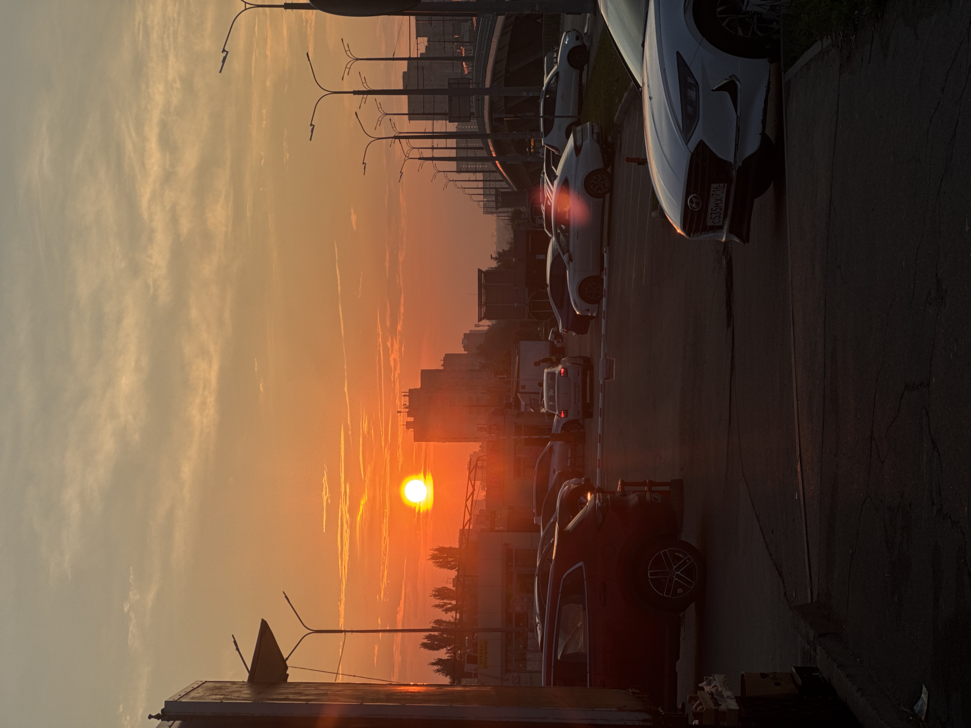 Sunset street scenes across Kazan, Russia