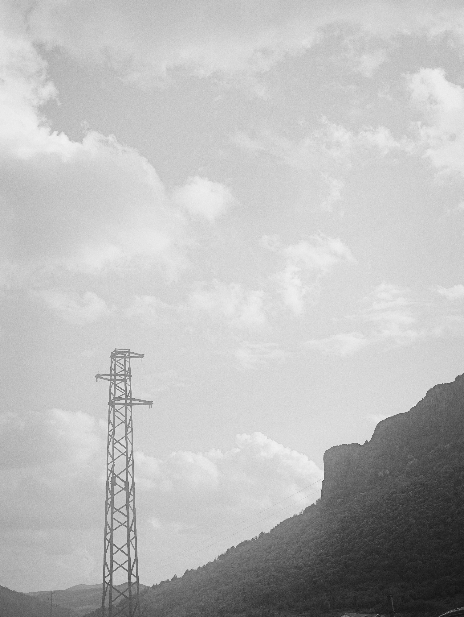 Rural Bulgaria scenes: power lines, children's art, lake landscape