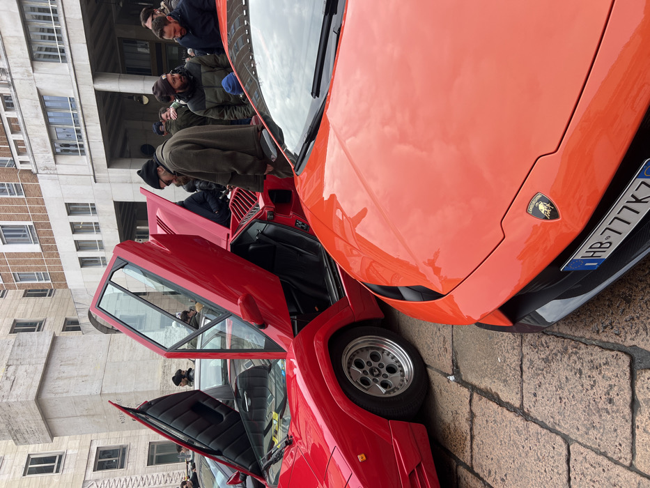 Vintage car exhibition draws crowds to Milan's Piazza Affari