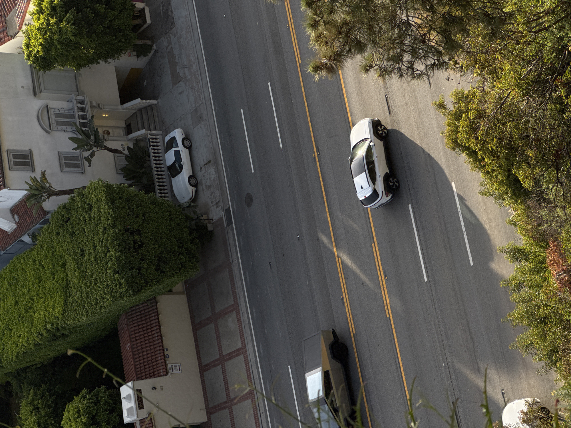 Aerial views capture Santa Monica street and beach scenes