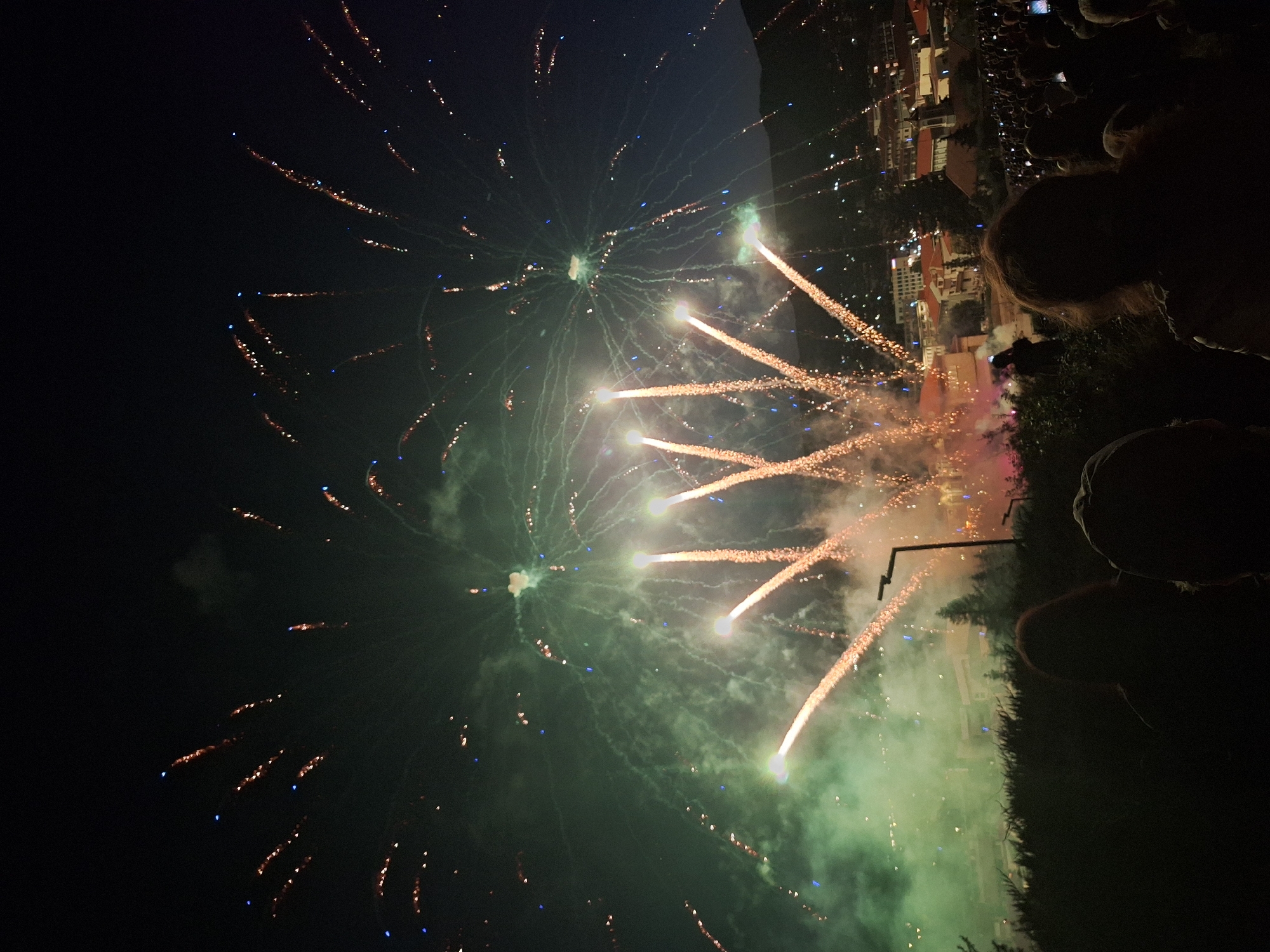 Panagyurishte hillside fills for a summer evening fireworks event