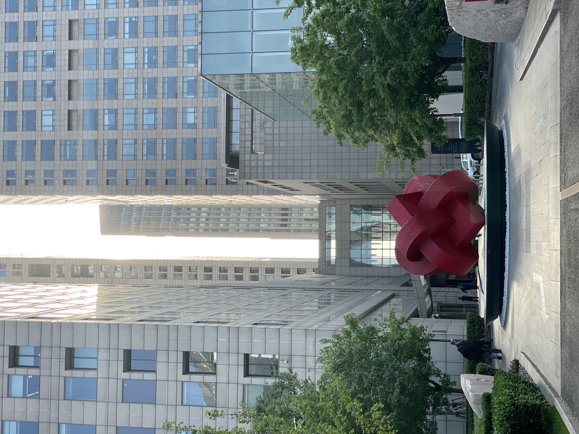 Morning urban documentation captures Chaoyang District architecture, pedestrians
