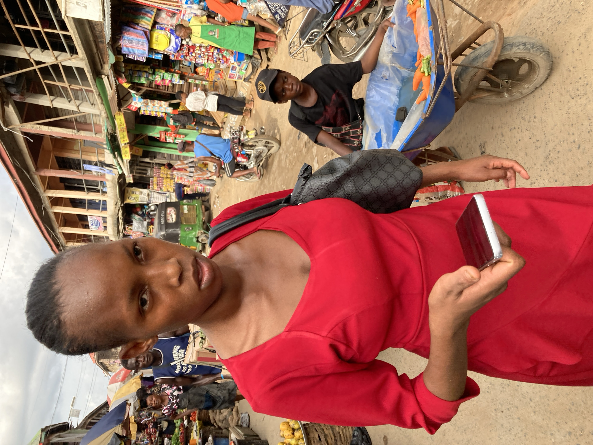 Daily life scenes captured in Nigerian marketplace street