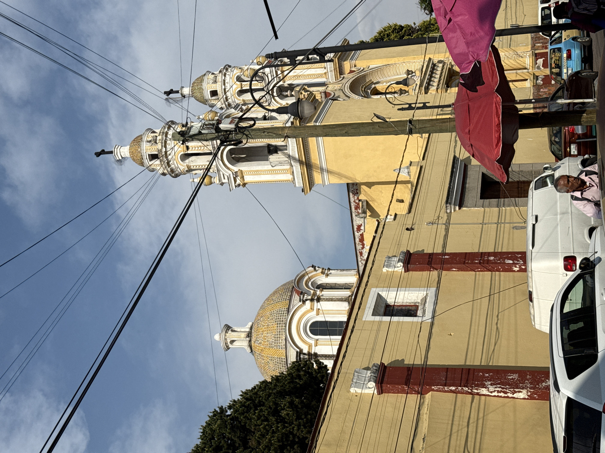 Street musician performs in historic Cholula district