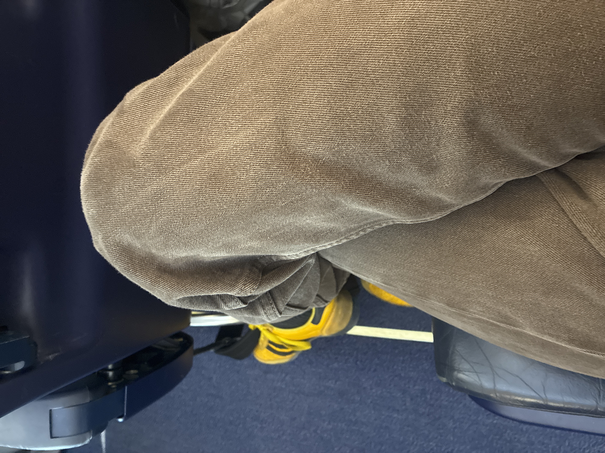 Passenger photographed in airplane cabin near Spanish coast