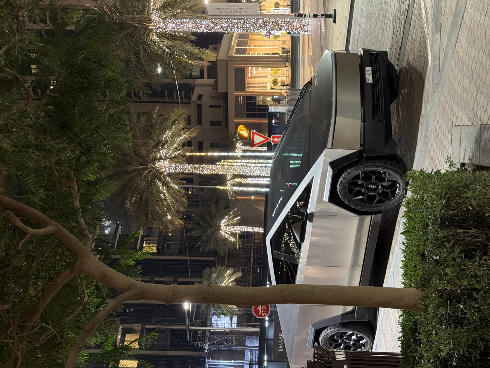 Tesla Cybertruck spotted on Dubai streets at night